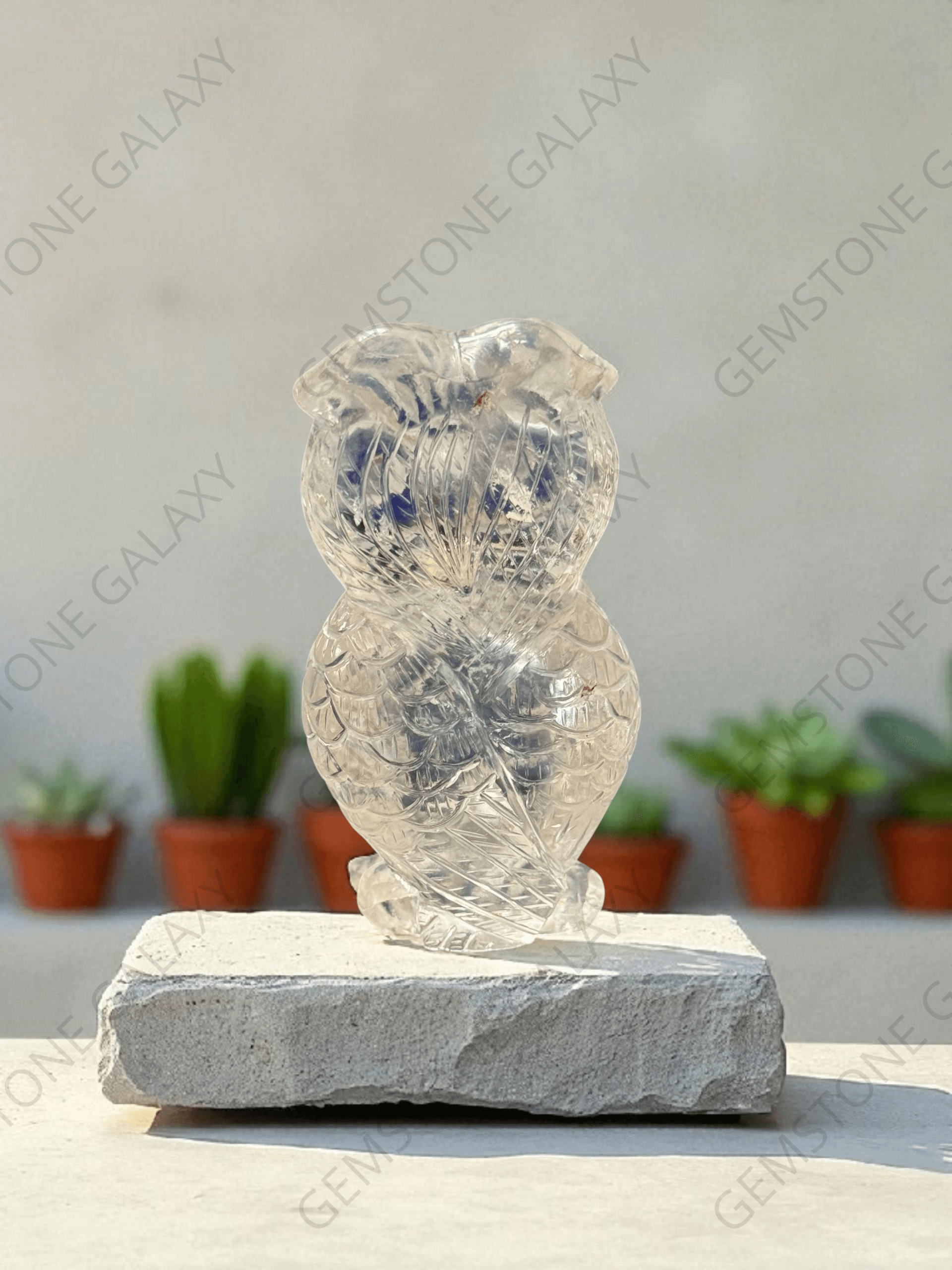 Clear Quartz Owl Figurine