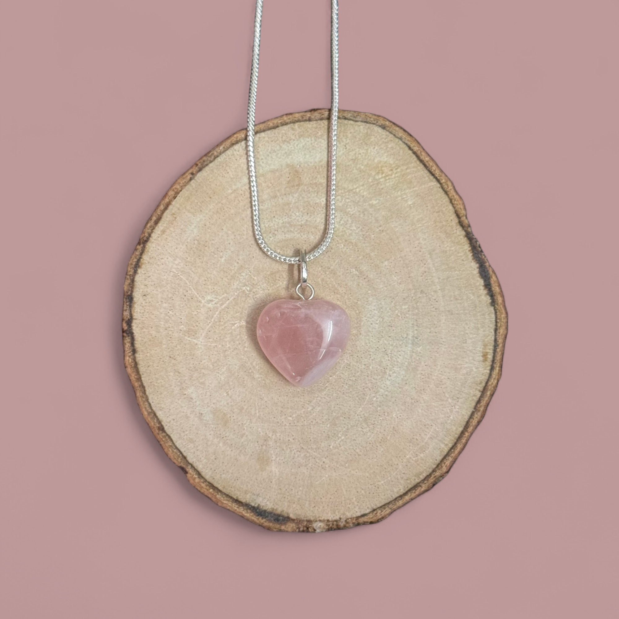 Rose Quartz Heart Pendant