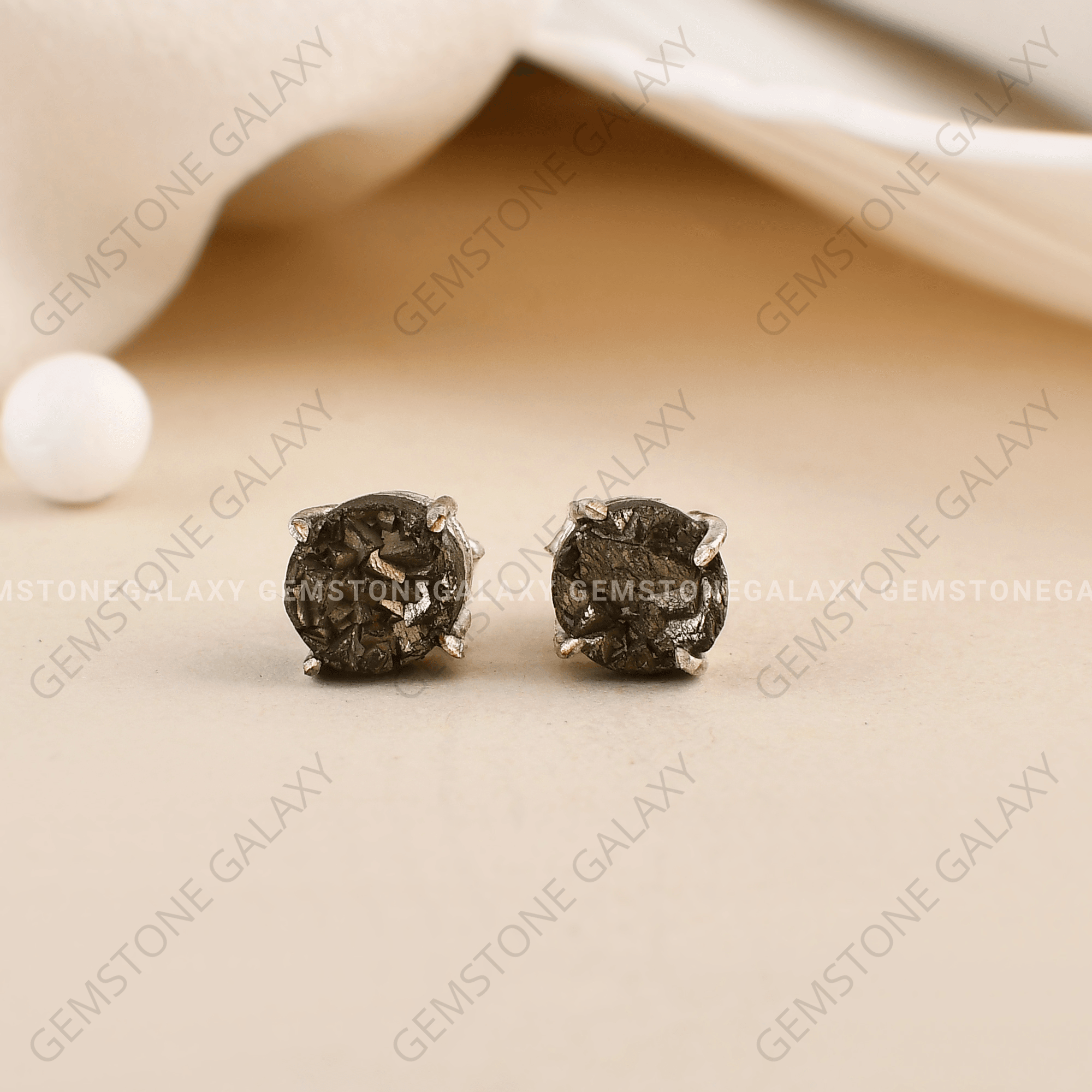 Raw Pyrite Stud Earrings