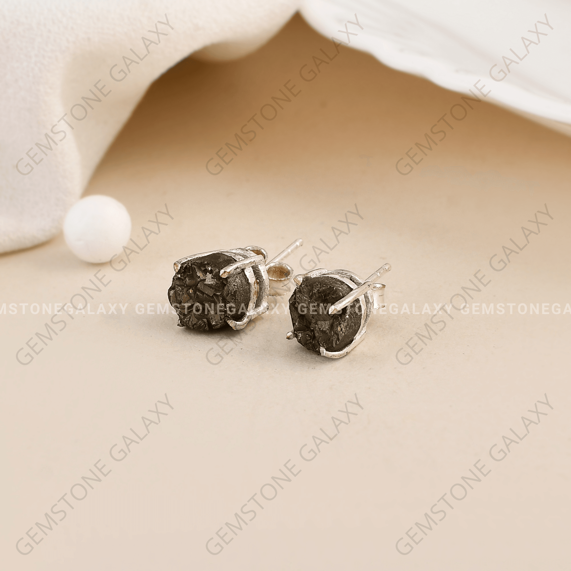 Raw Pyrite Stud Earrings