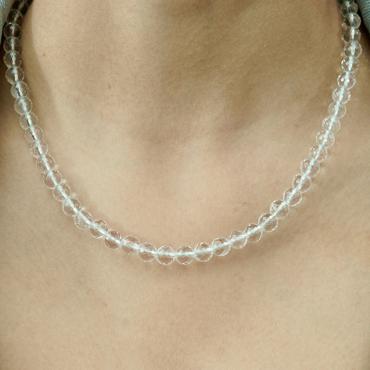 Clear Quartz Diamond Cut Necklace