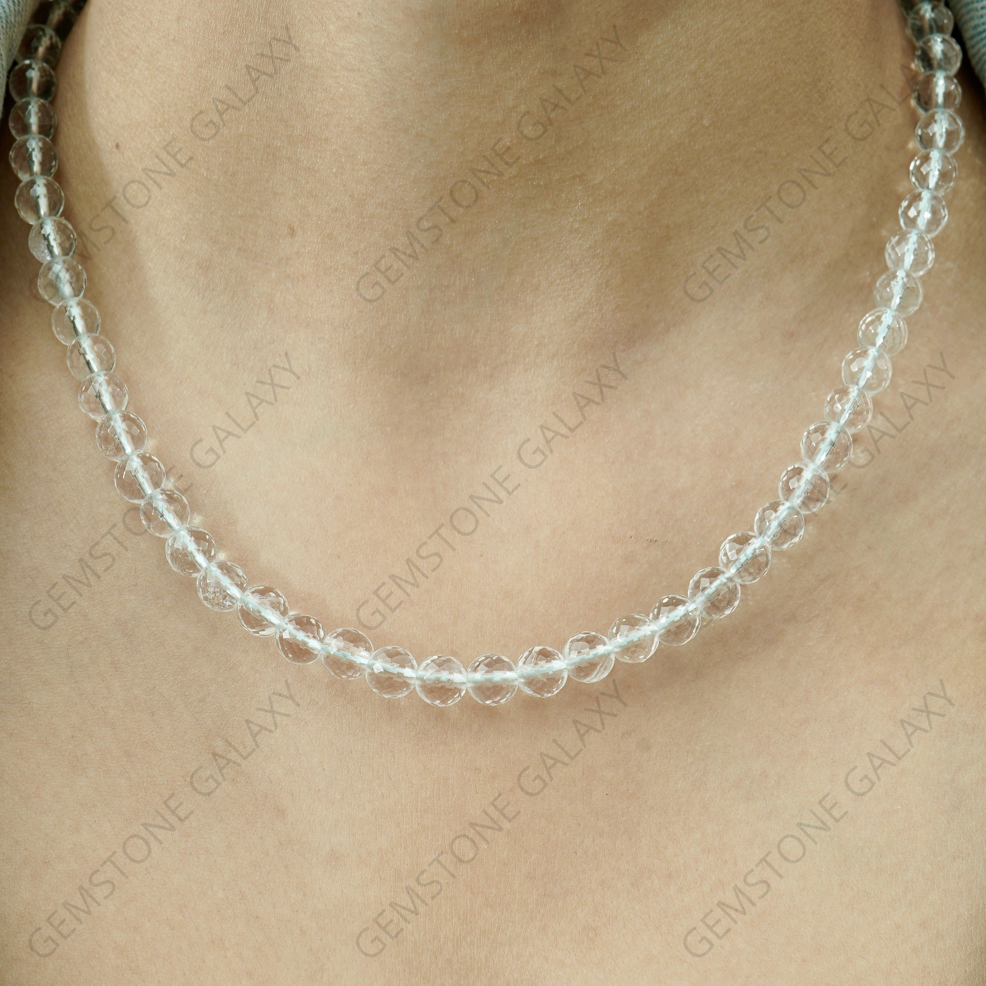 Clear Quartz Diamond Cut Necklace
