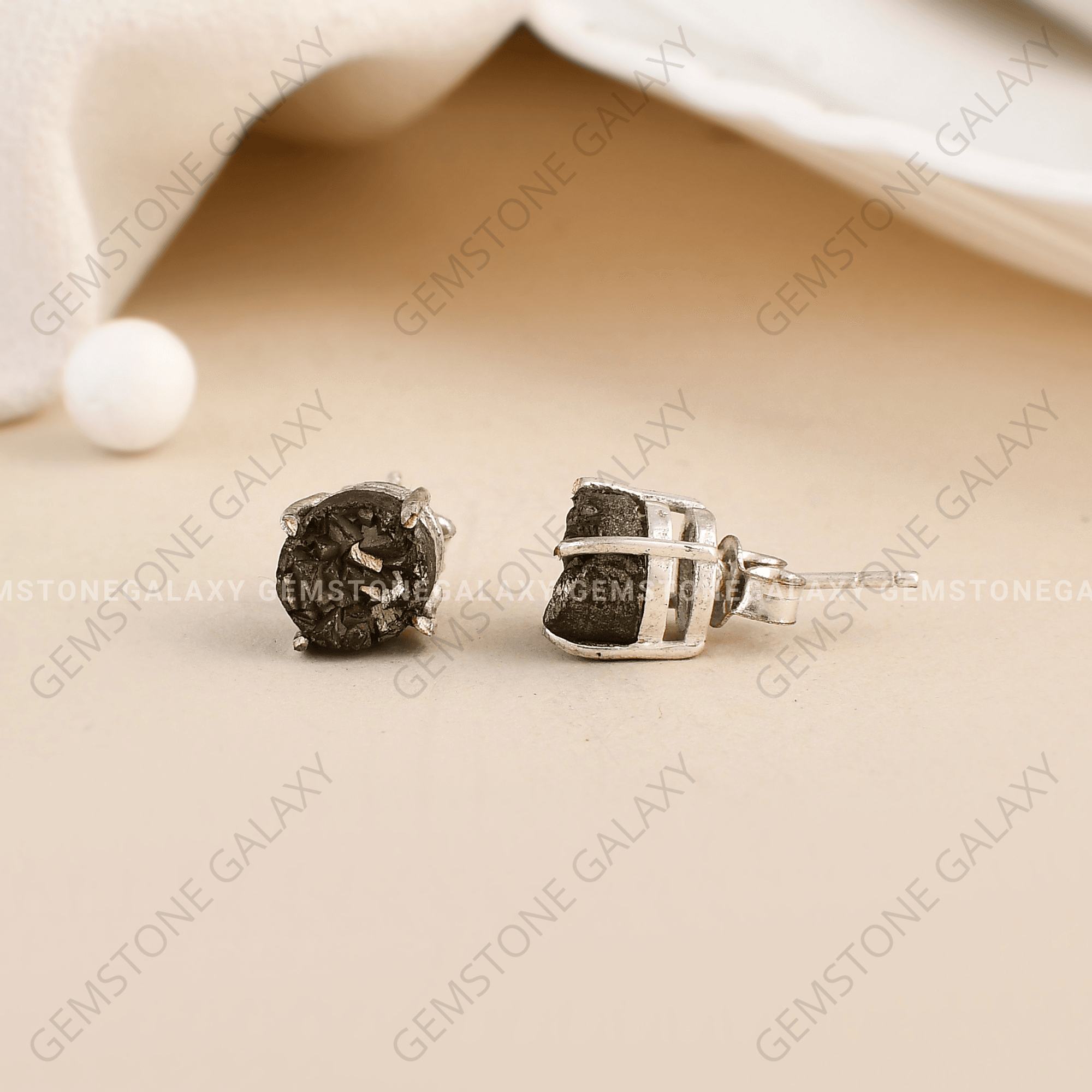 Raw Pyrite Stud Earrings
