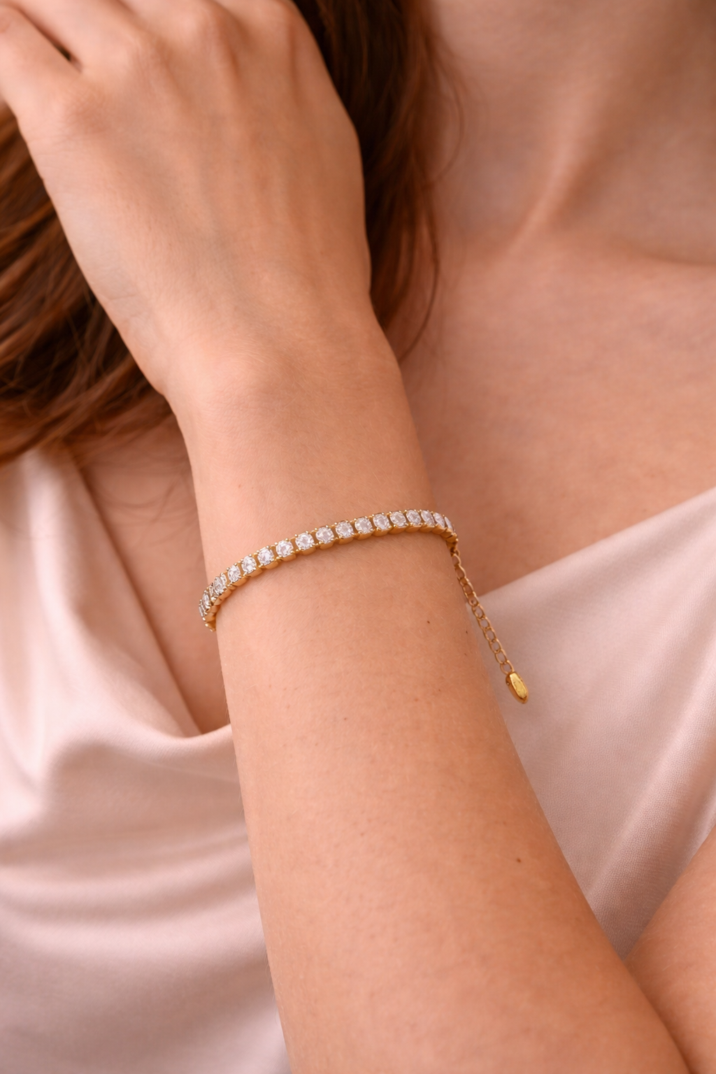 Crystal Glow Adjustable Tennis Bracelet