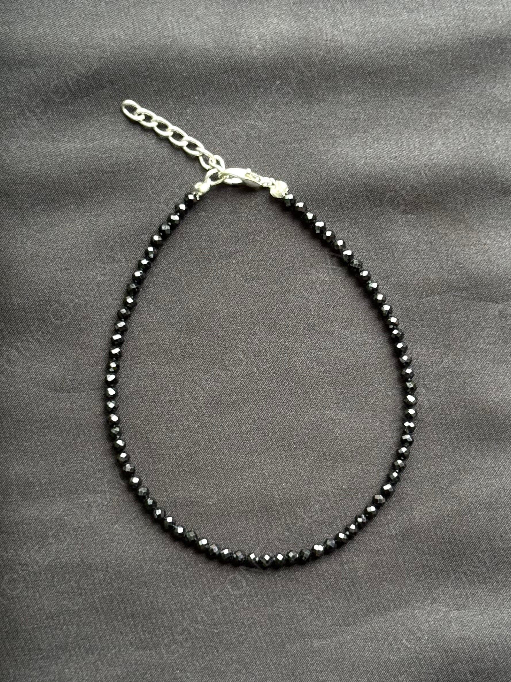 Black Tourmaline Adjustable Anklet