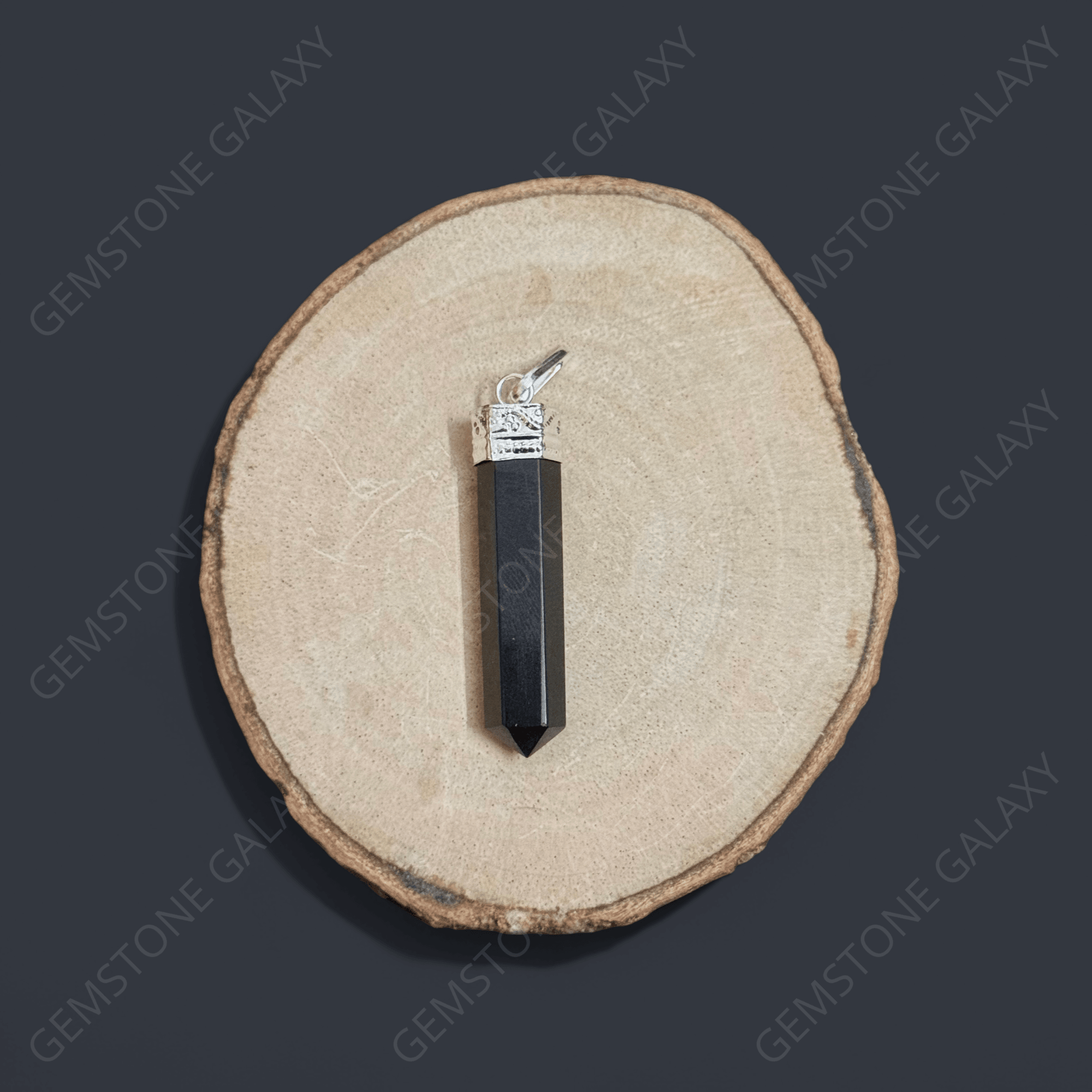 Black Tourmaline Pencil Pendant