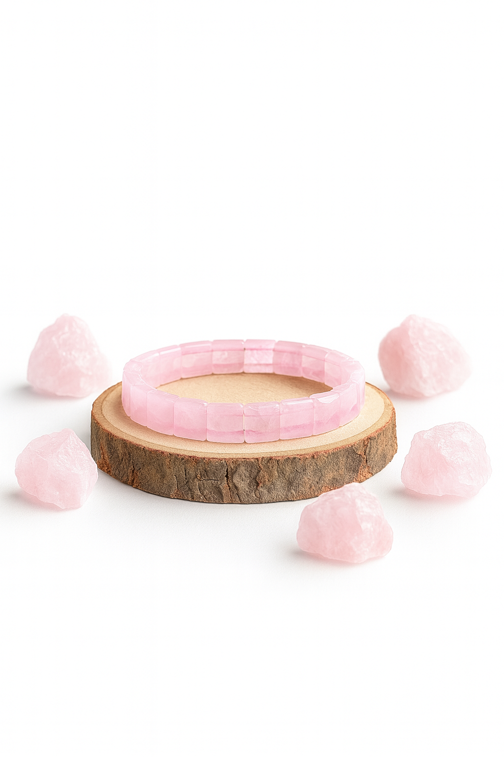Rose Quartz Square Cut Bracelet