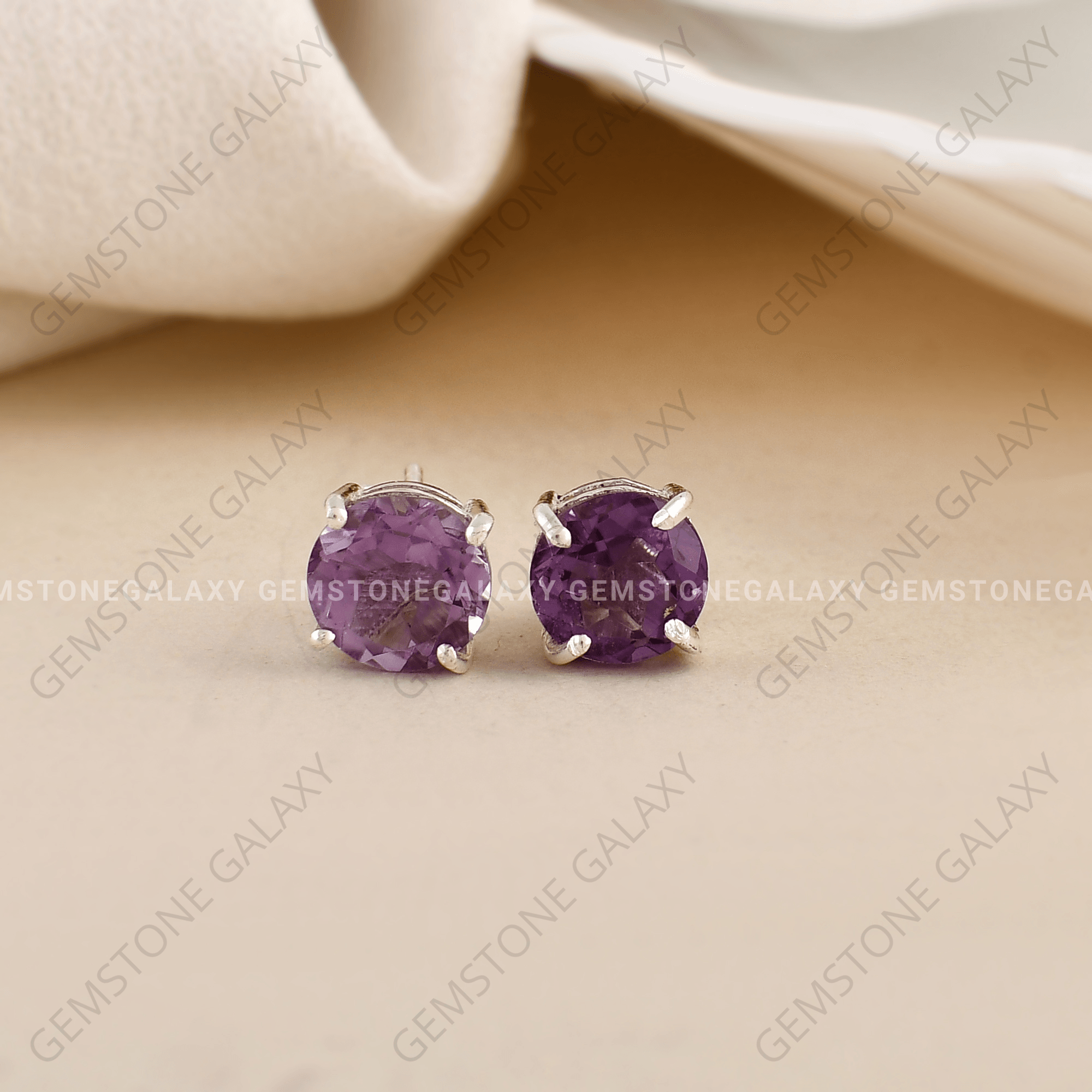 Amethyst Stud Earrings