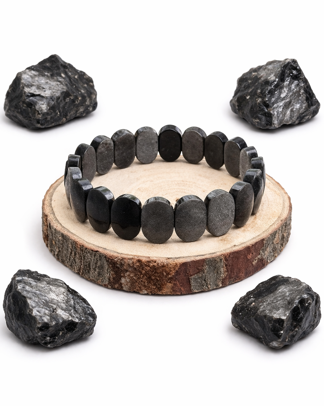 Silver Obsidian Oval Cut Bracelet