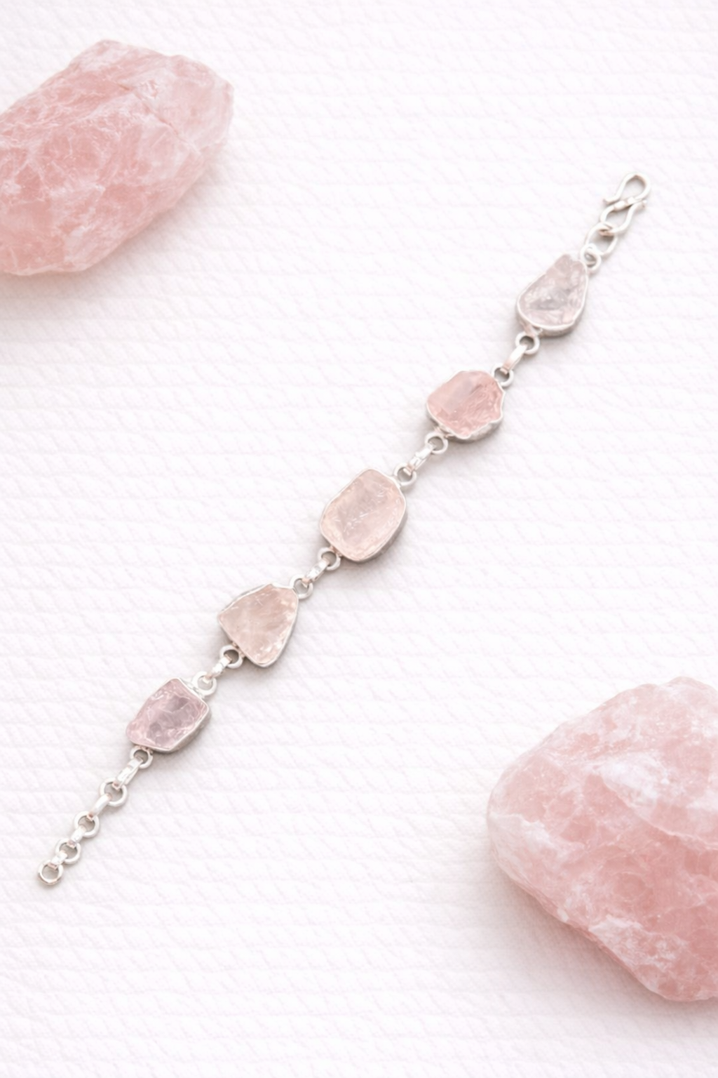Raw Rose Quartz Adjustable Bracelet