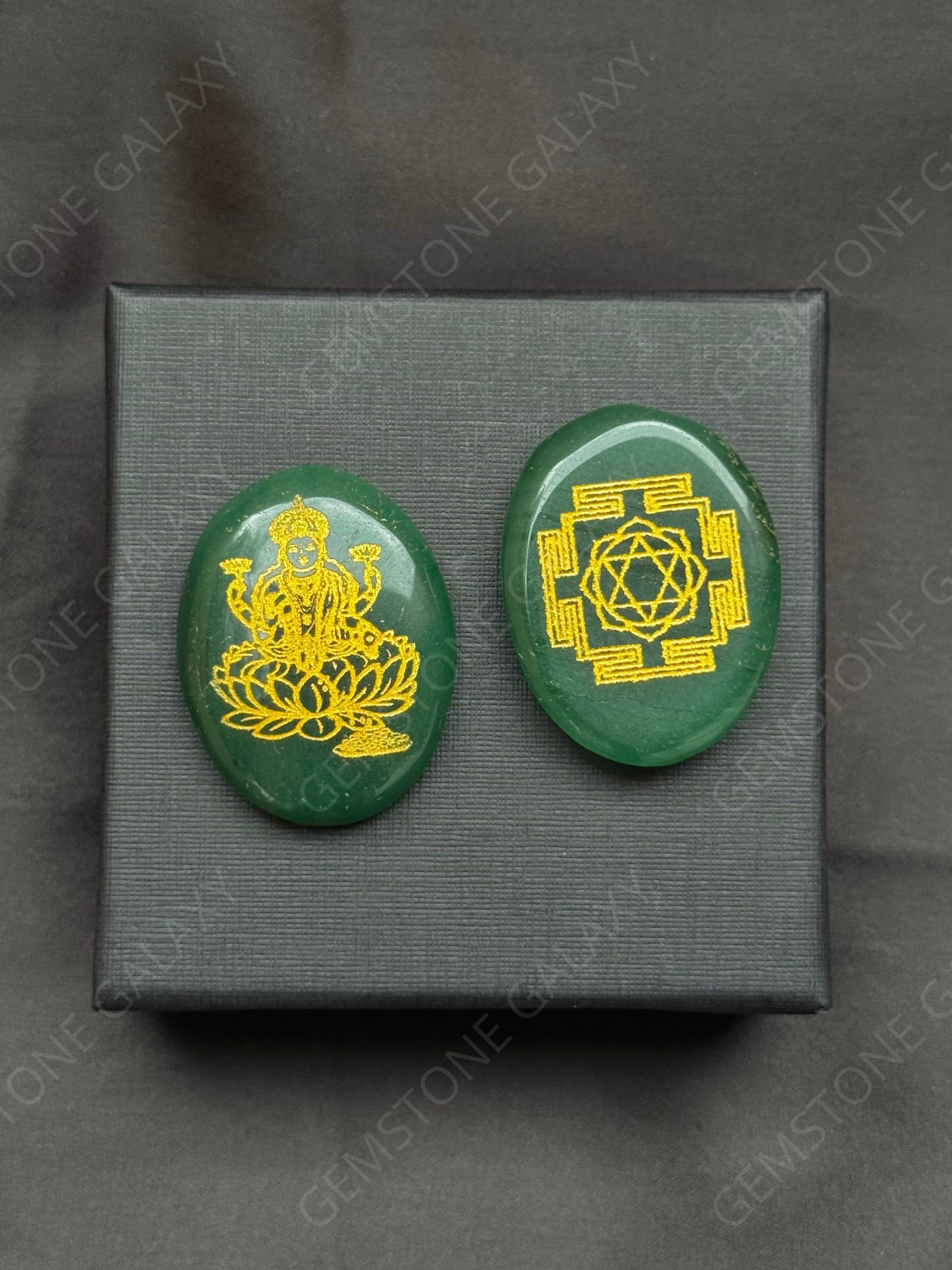 Lakshmi Ji and Shri Yantra Jade Coin
