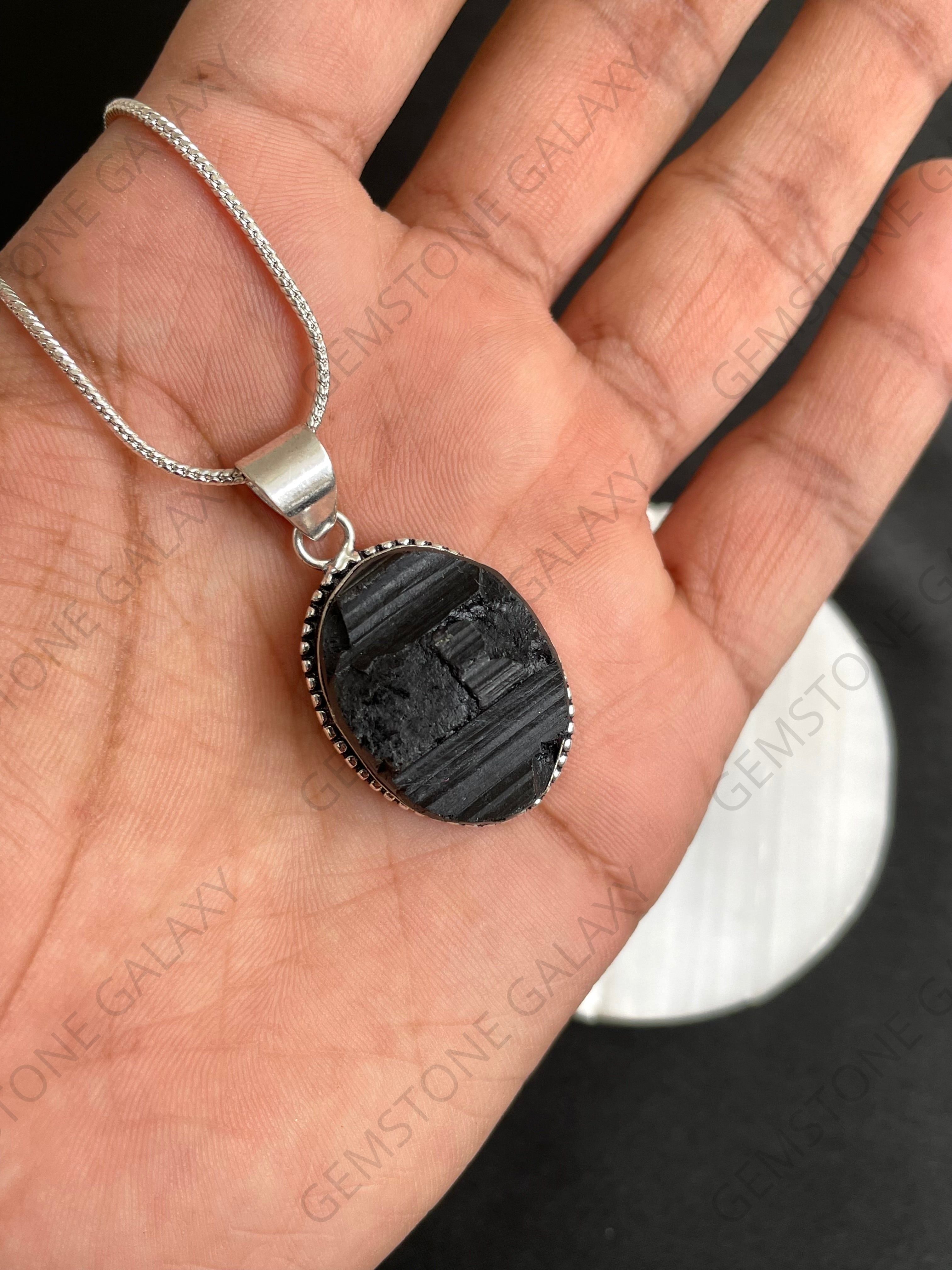 Raw Black Tourmaline Pendant