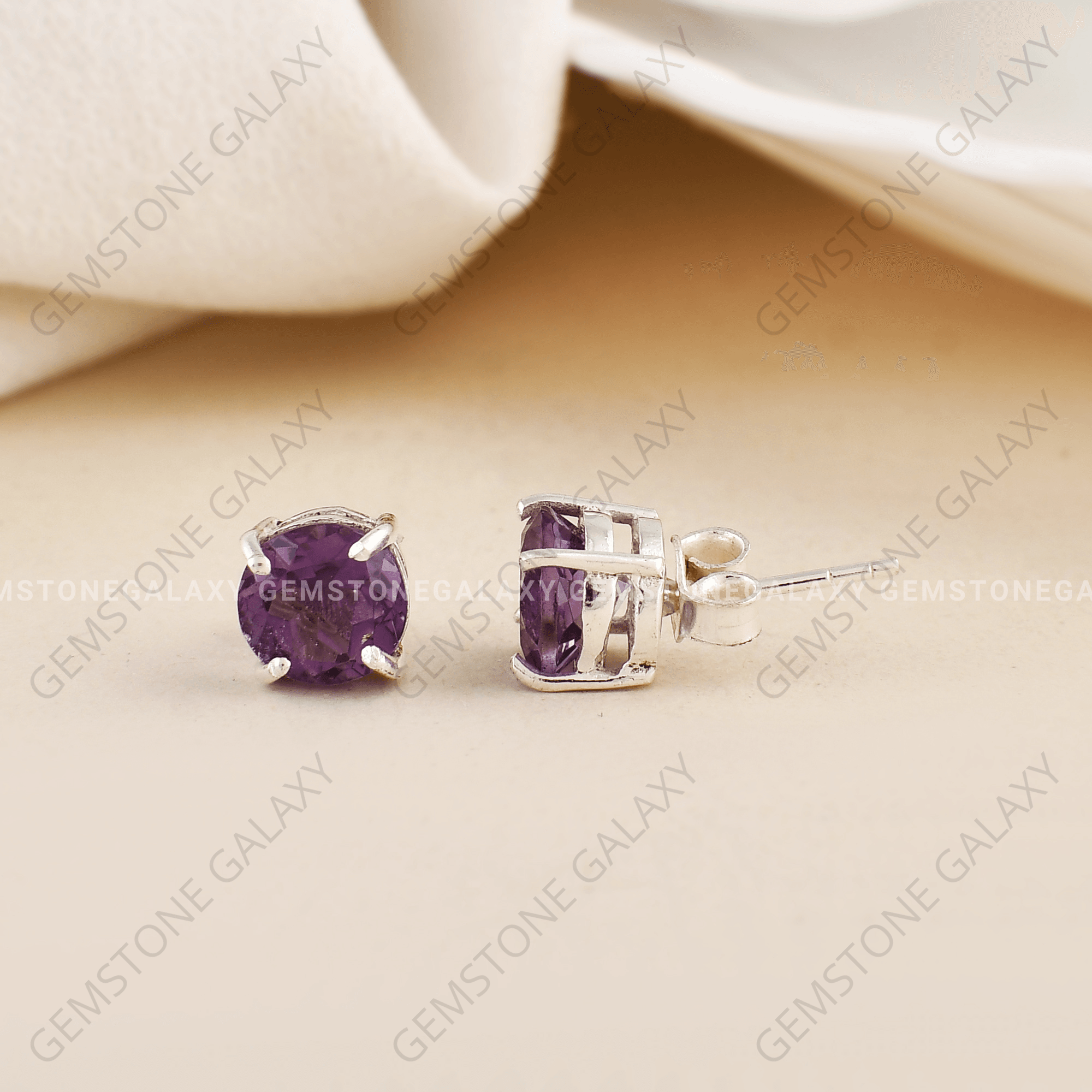 Amethyst Stud Earrings