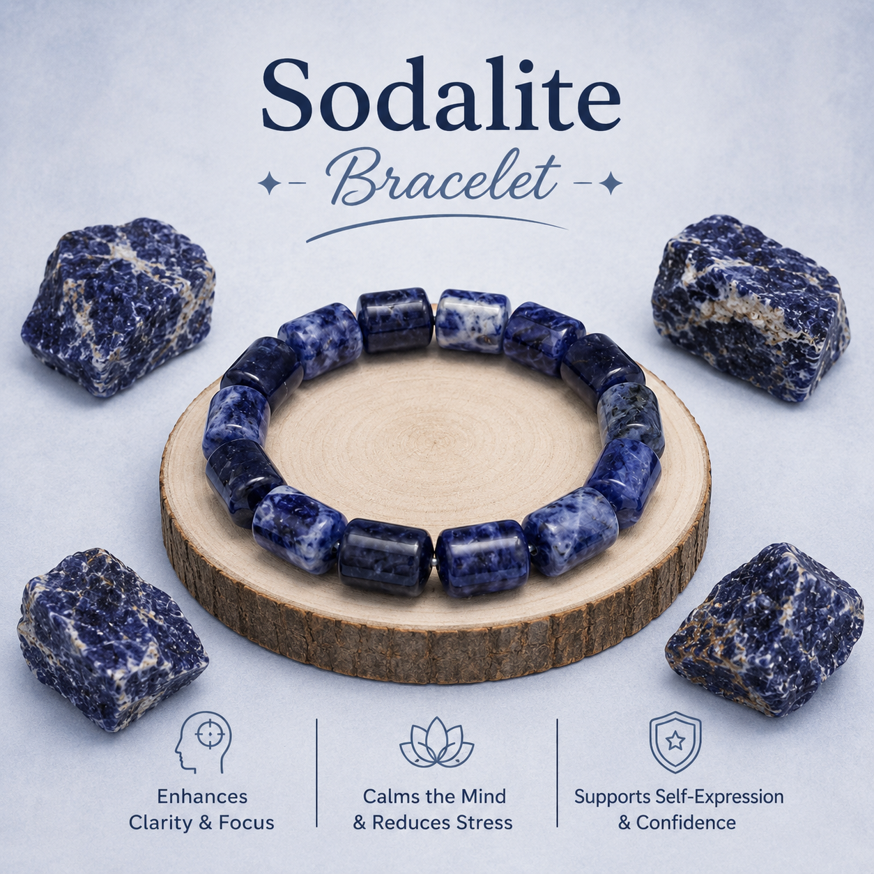 Sodalite Tube Bracelet