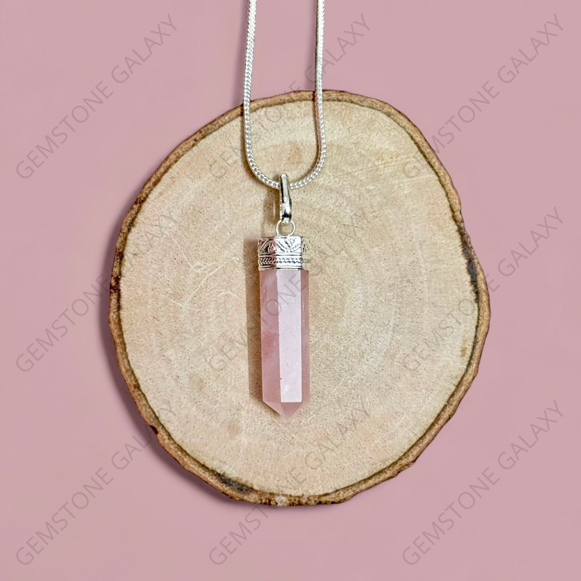 Rose Quartz Pencil Pendant