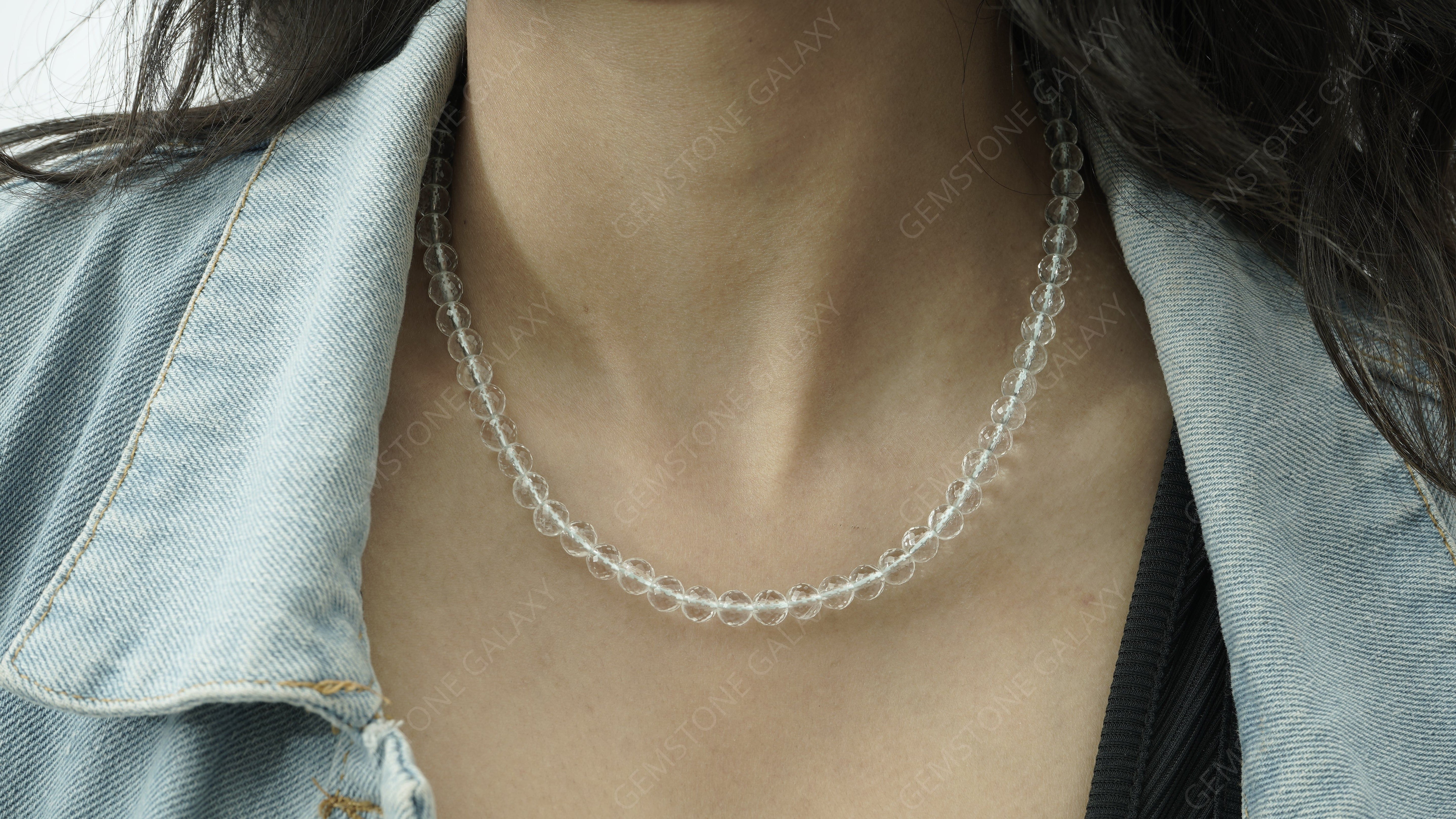 Clear Quartz Diamond Cut Necklace