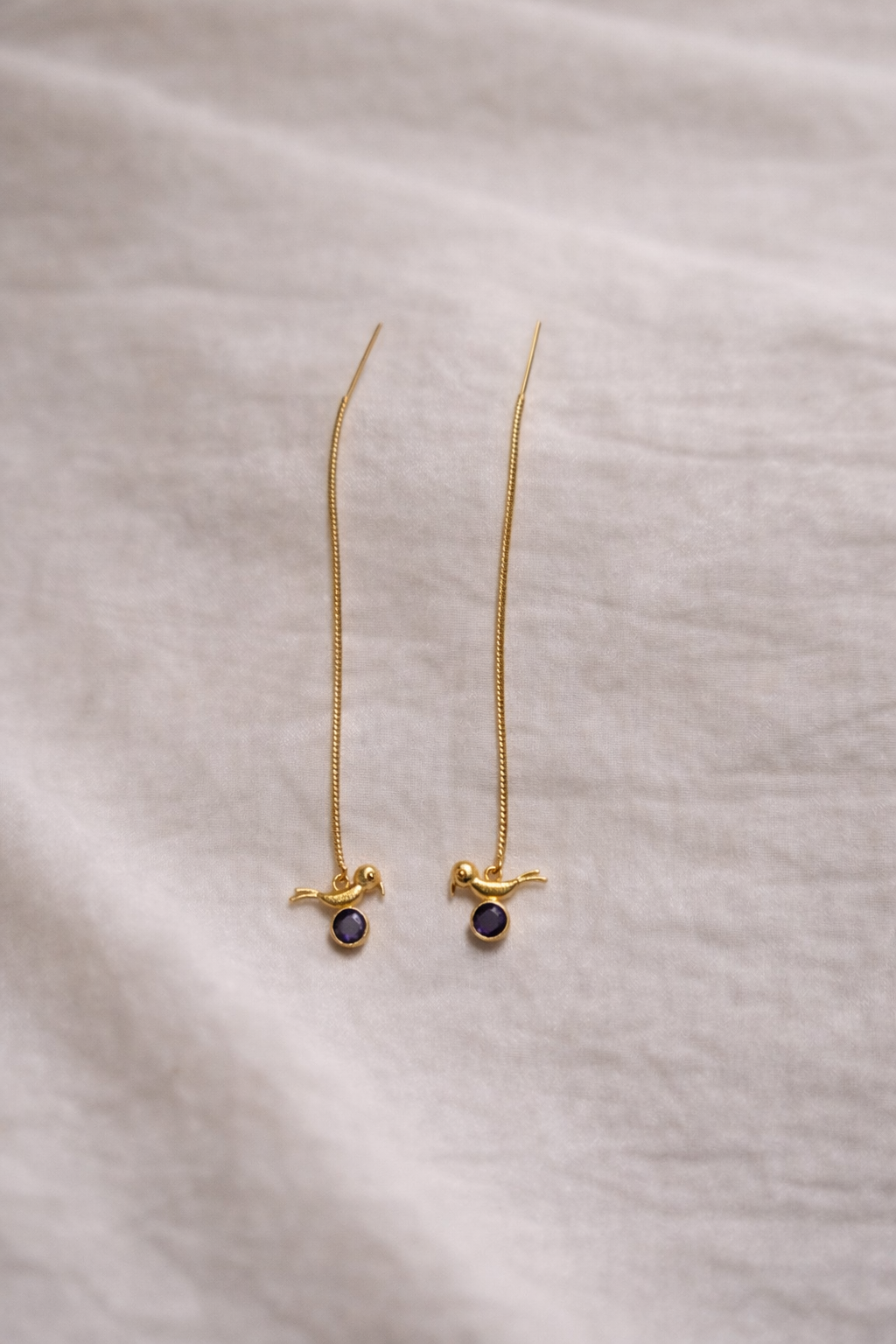 Amethyst Sparrow Threader Earrings