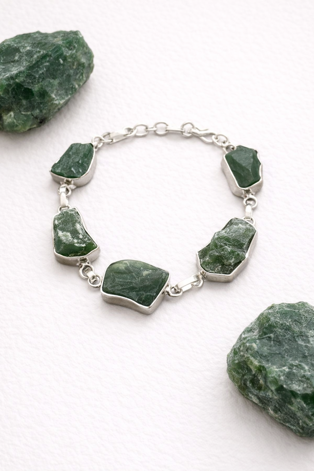 Raw Jade Adjustable Bracelet