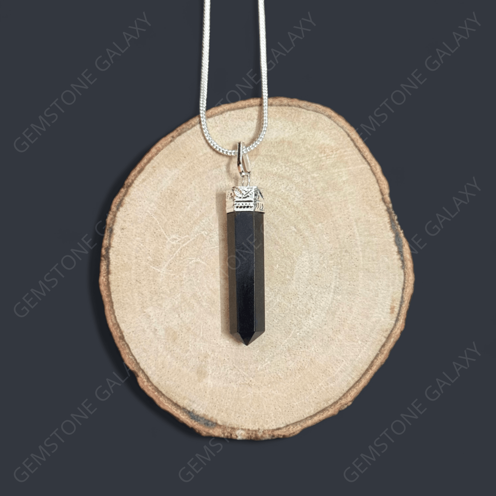 Black Tourmaline Pencil Pendant