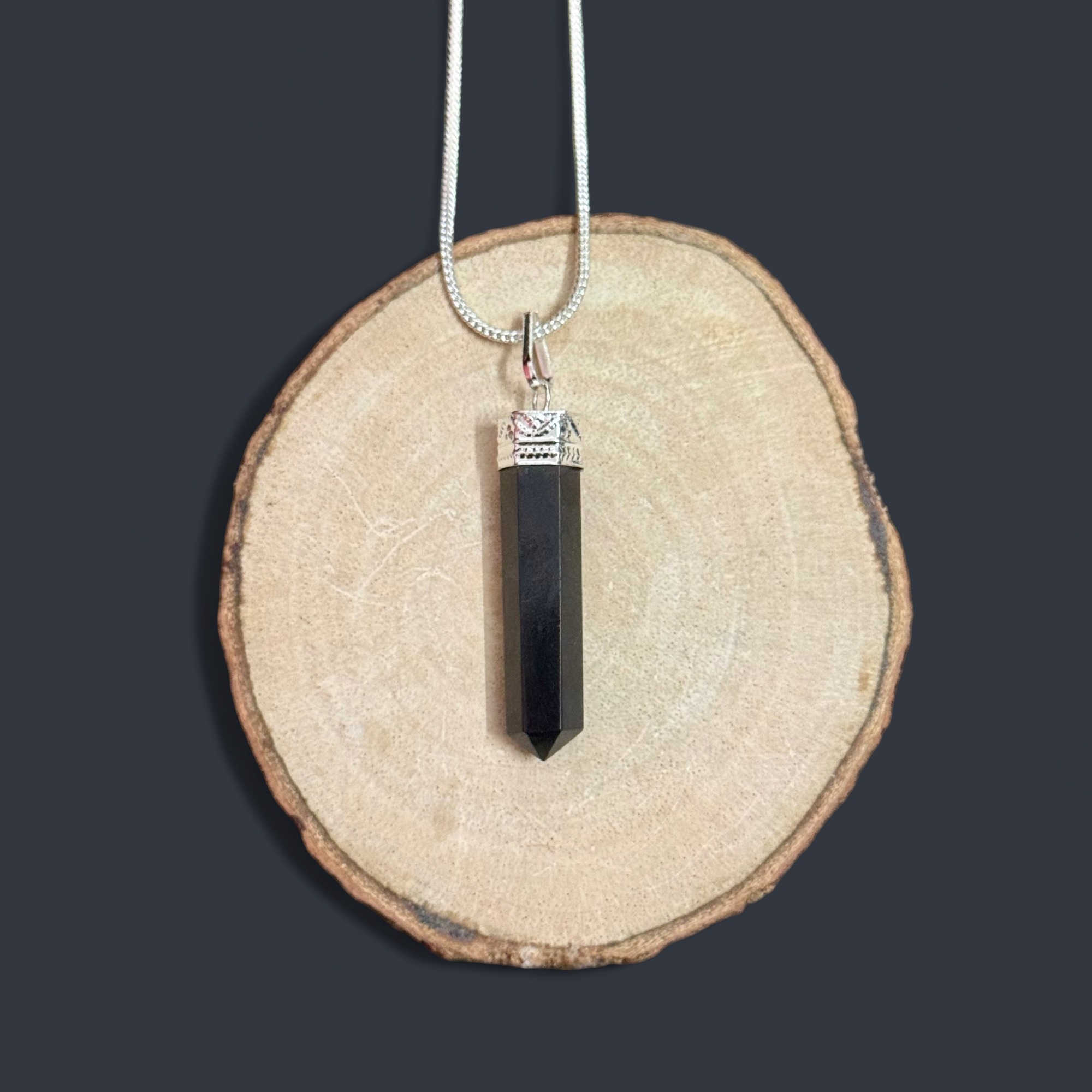 Black Tourmaline Pencil Pendant