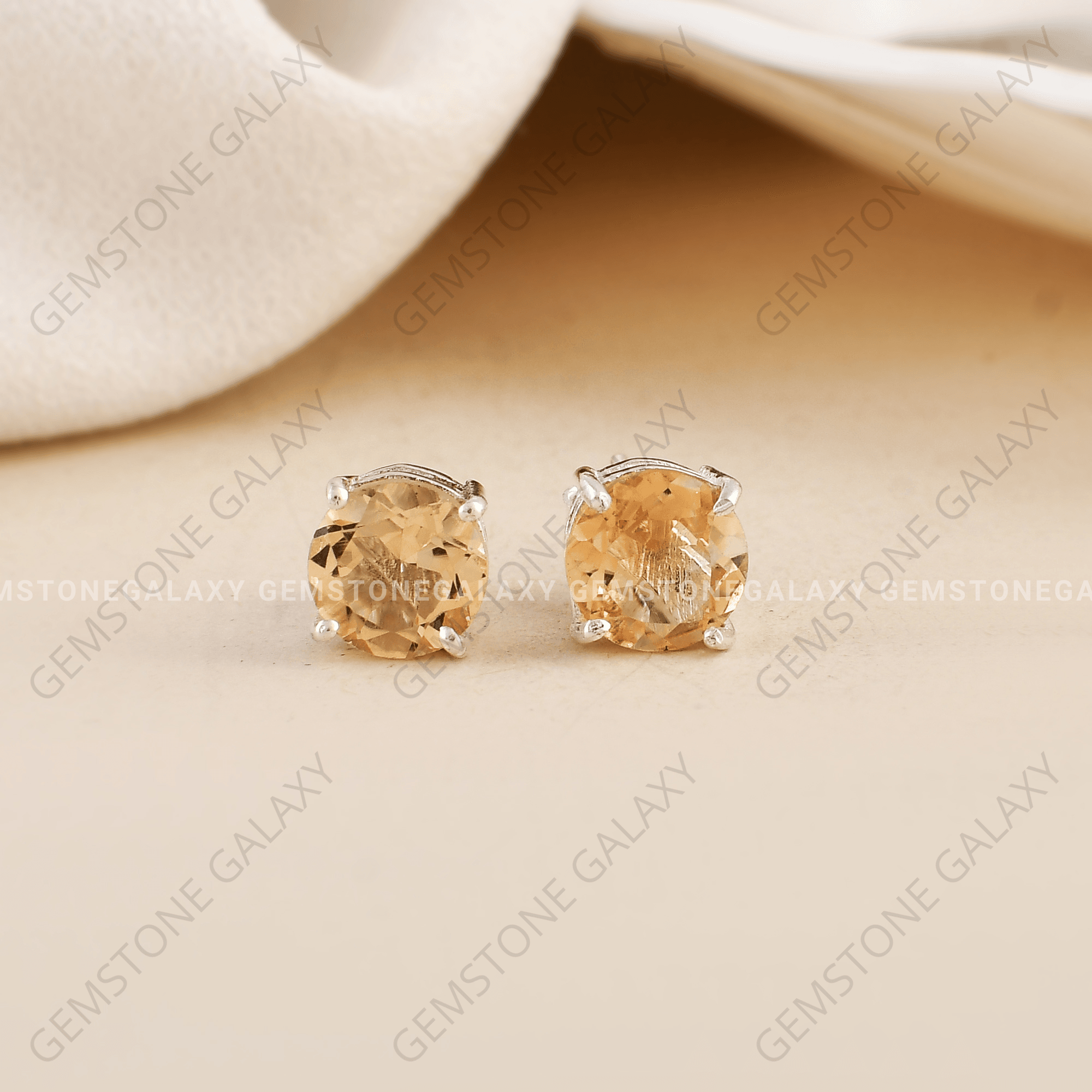 Citrine Stud Earrings