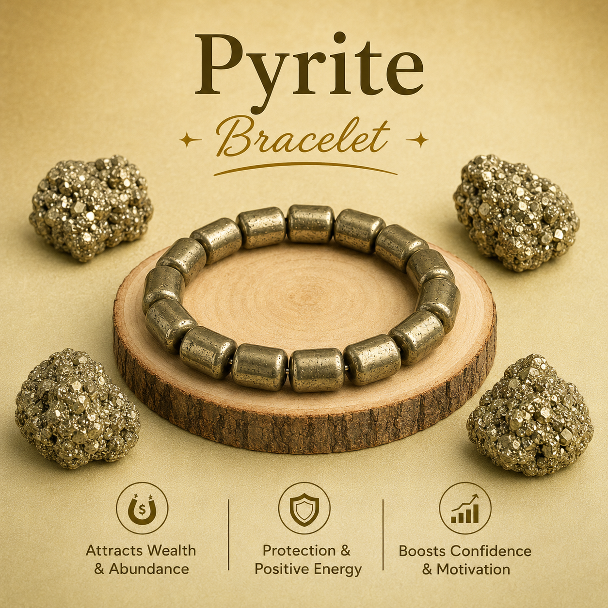 Pyrite Tube Bracelet