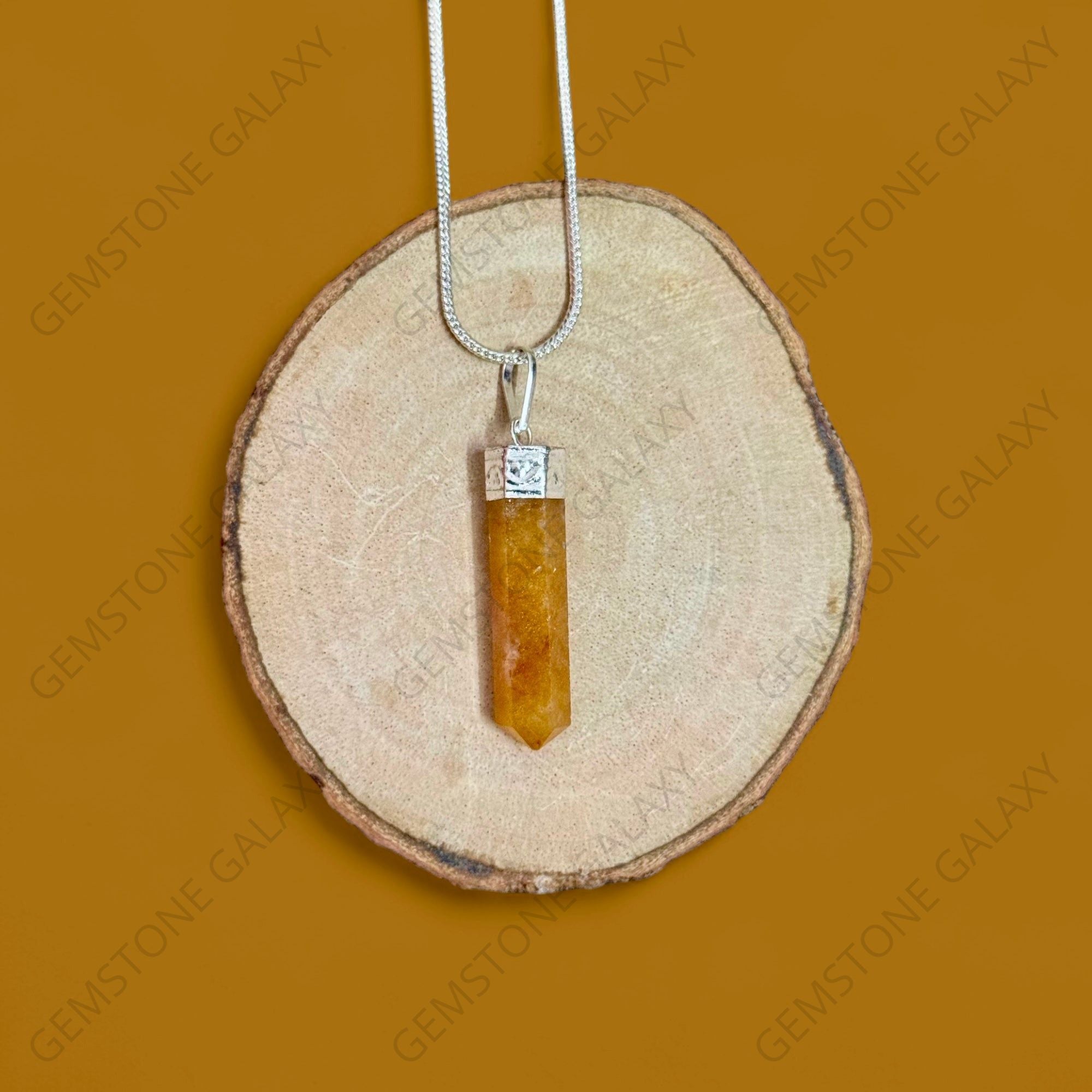 Citrine Pencil Pendant