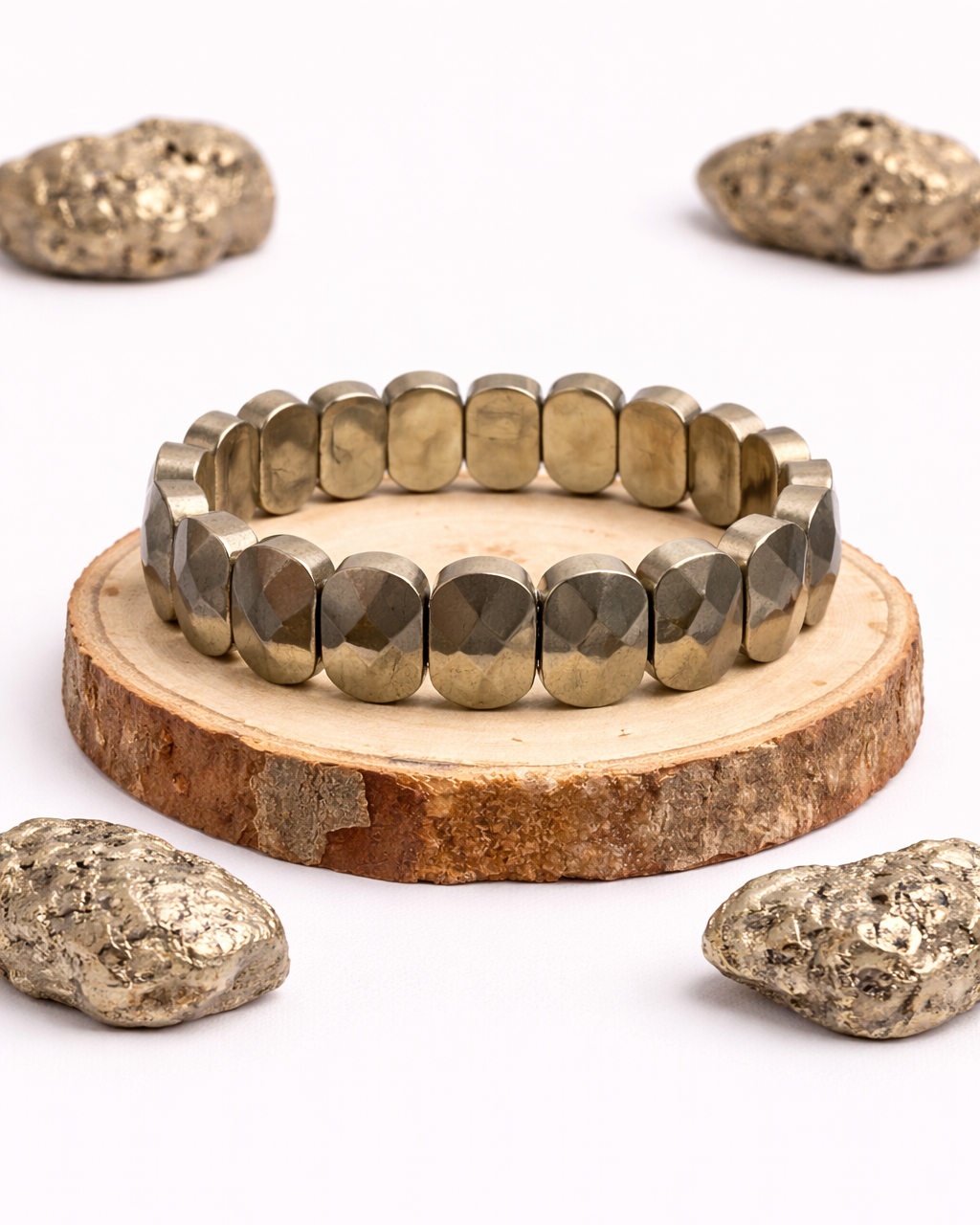 Pyrite Oval Cut Bracelet