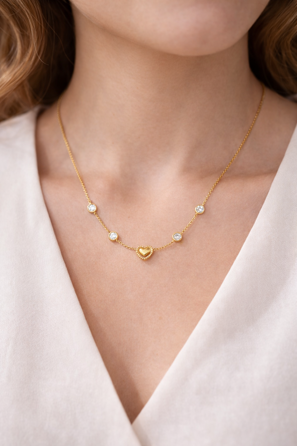 Amora Crystal Heart Necklace