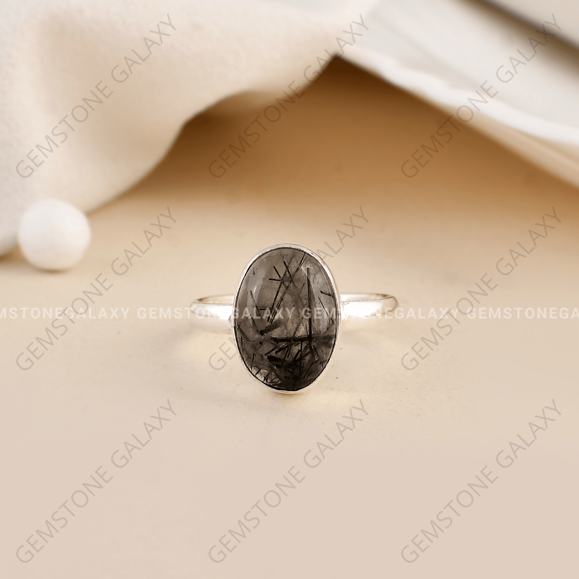 Black Rutile Adjustable Ring