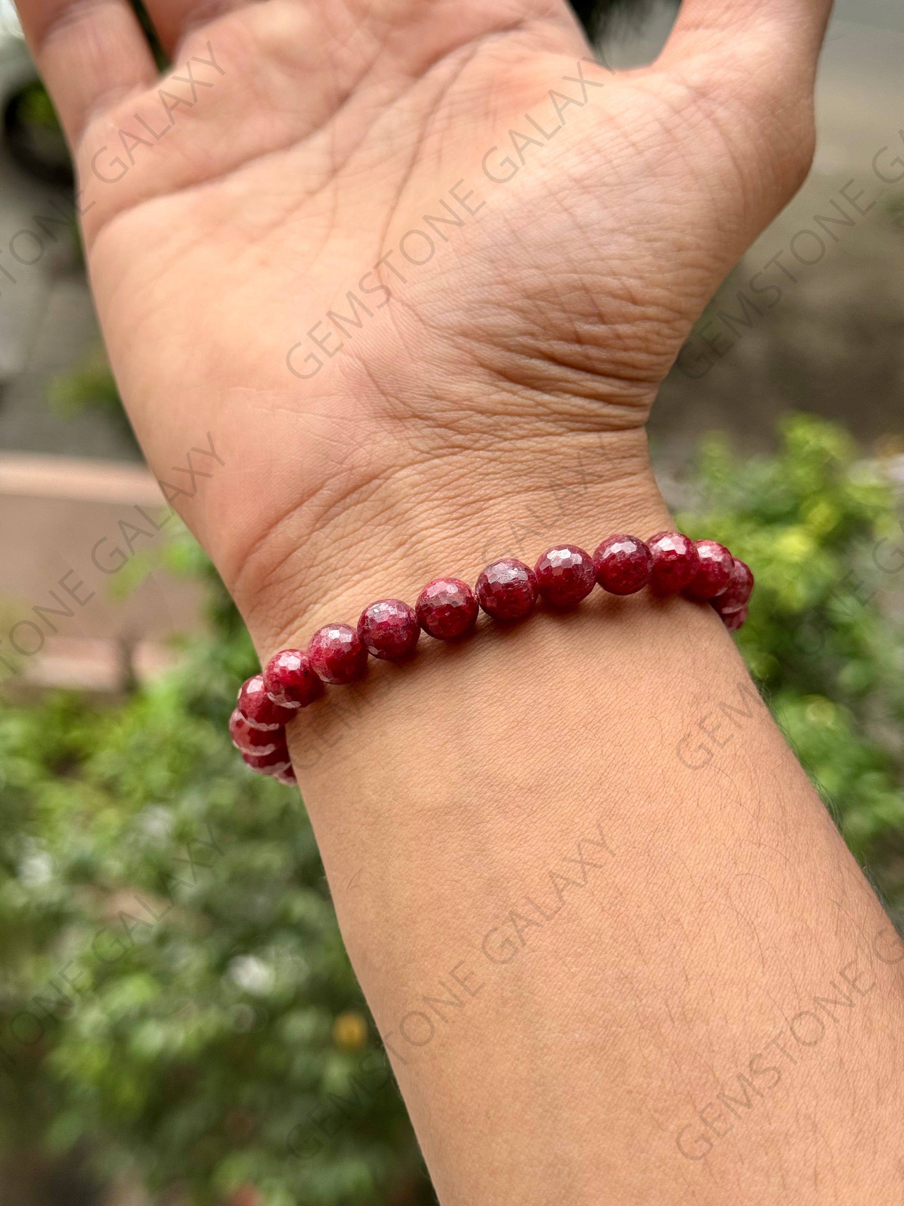 Ruby Diamond Cut Bracelet