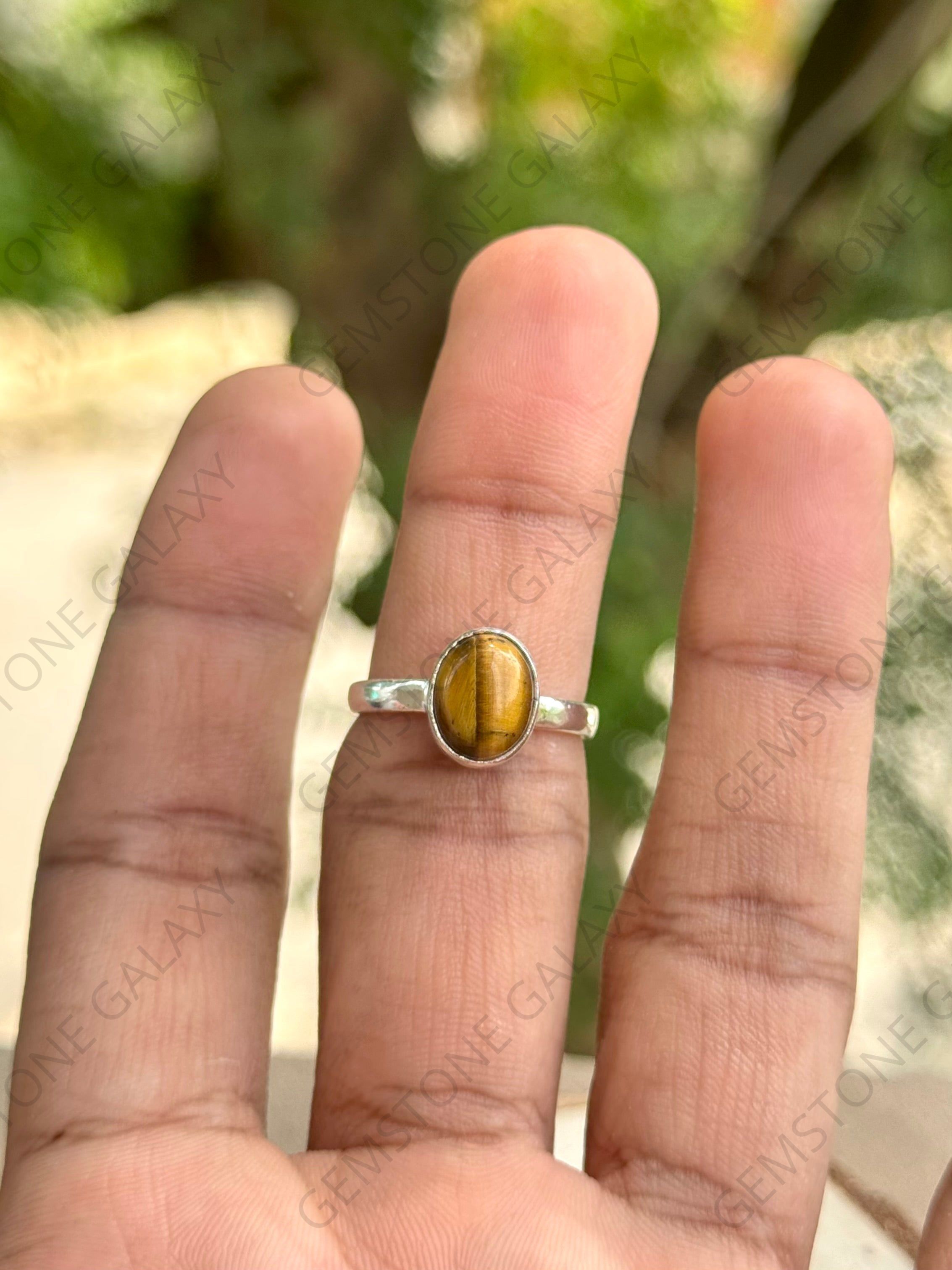 Tiger Eye Adjustable Ring