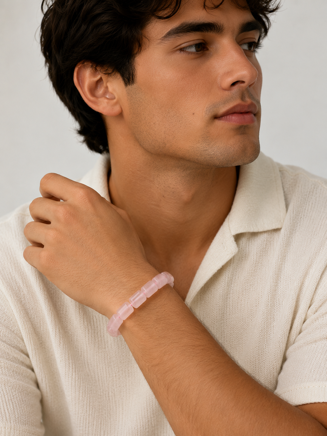 Rose Quartz Tube Bracelet