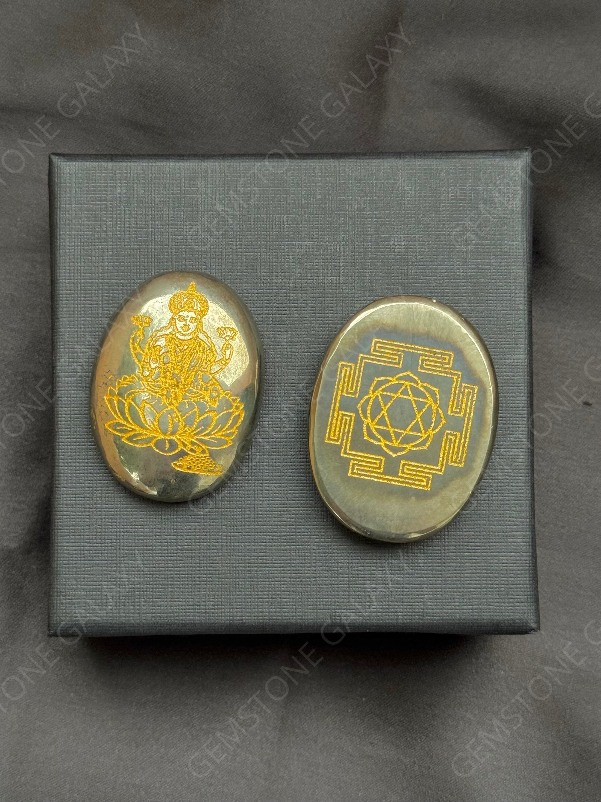 Lakshmi Ji and Shri Yantra Pyrite Coin