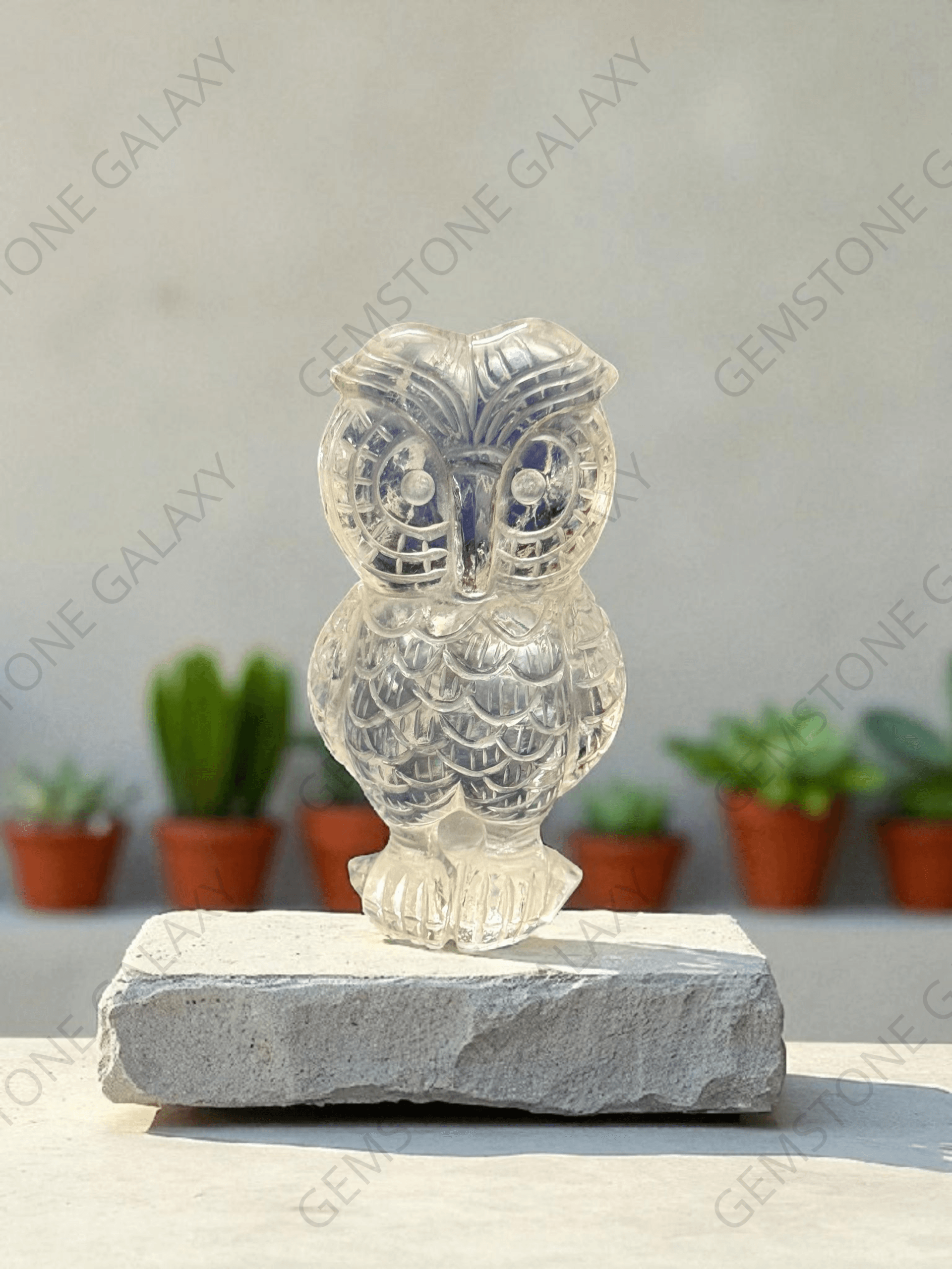 Clear Quartz Owl Figurine