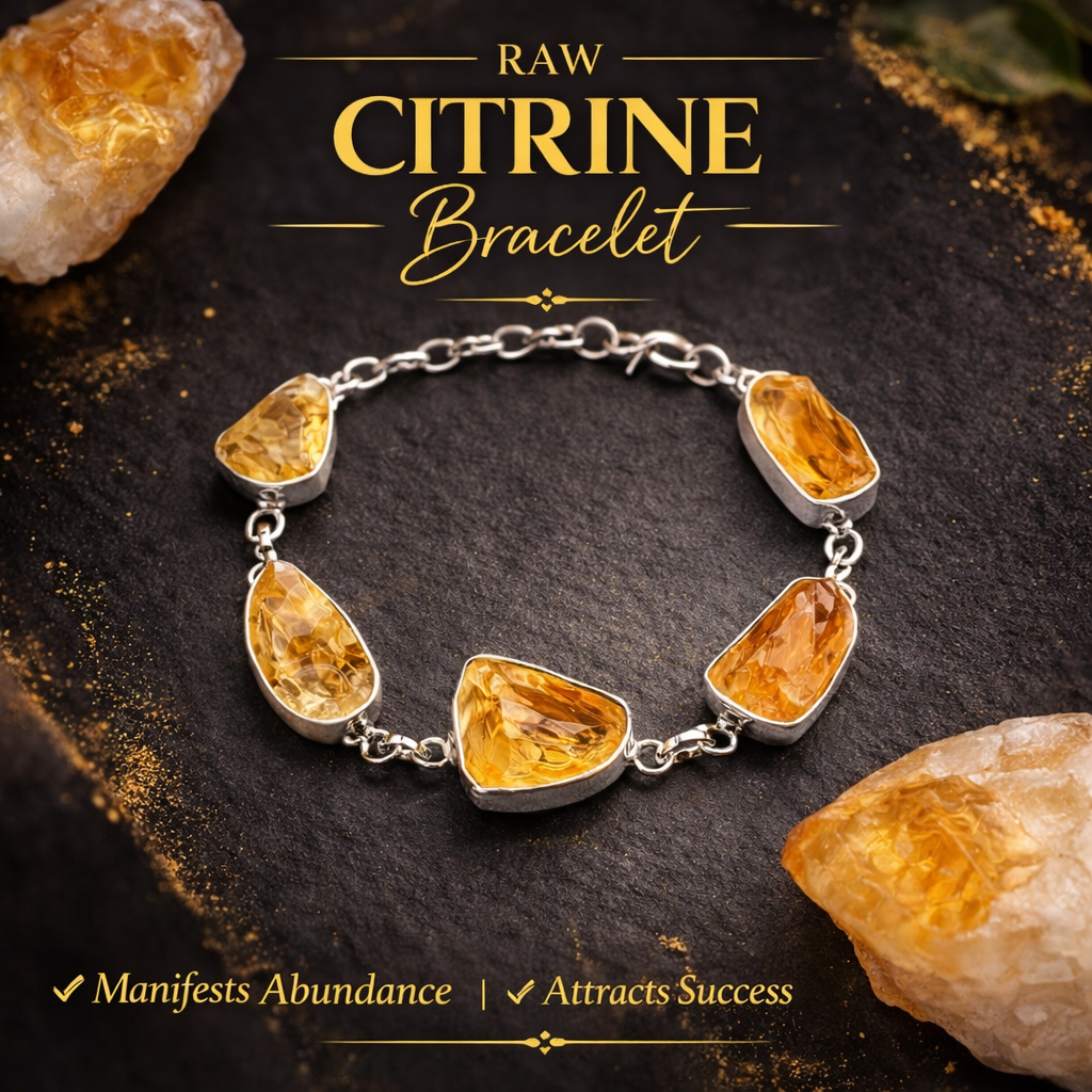 Raw Citrine Adjustable Bracelet