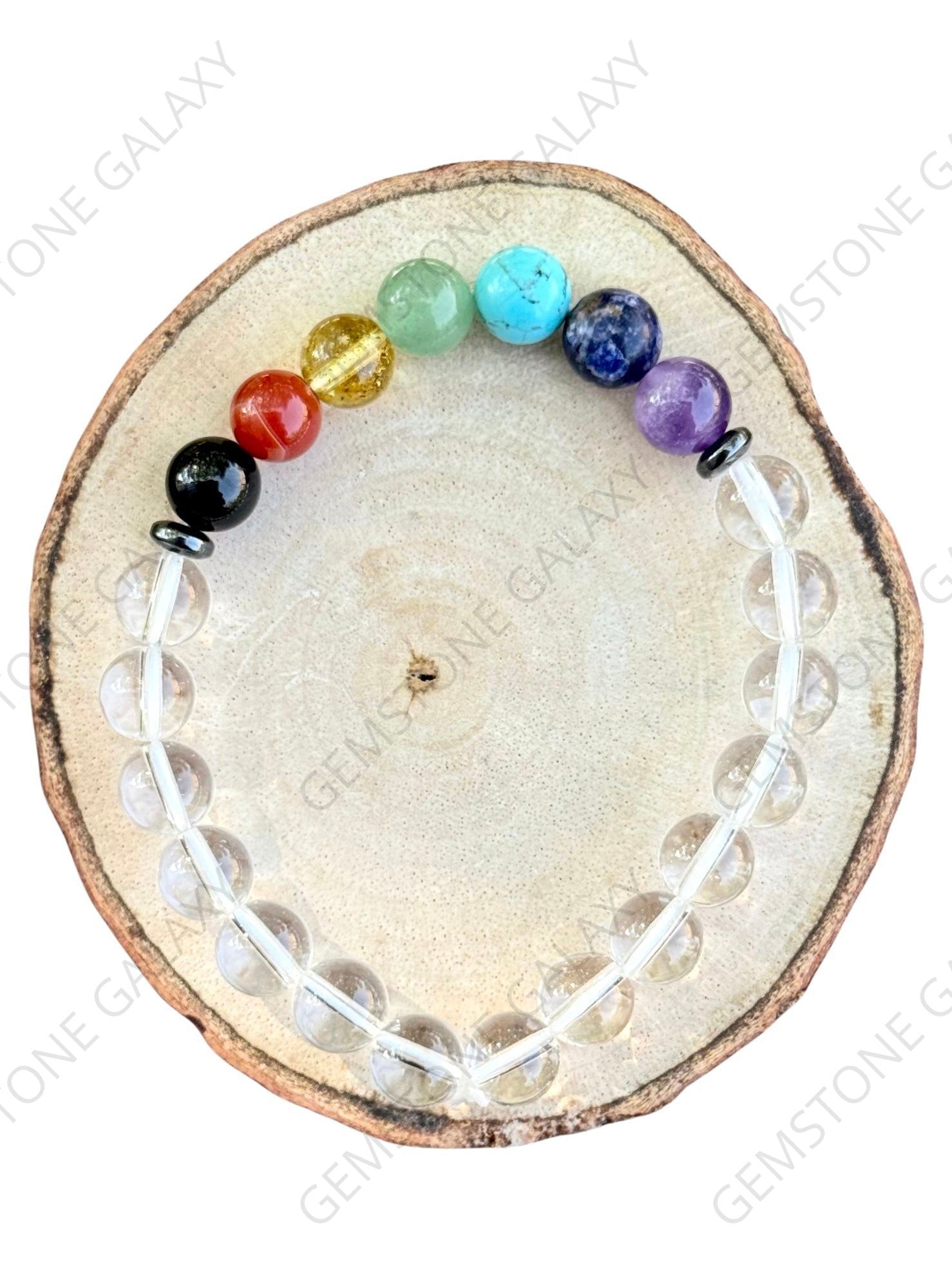 7 Chakra - Clear Quartz Bracelet