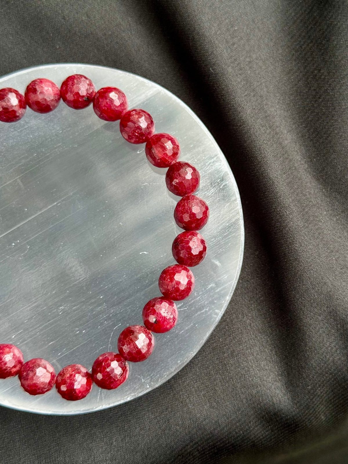 Ruby Diamond Cut Bracelet