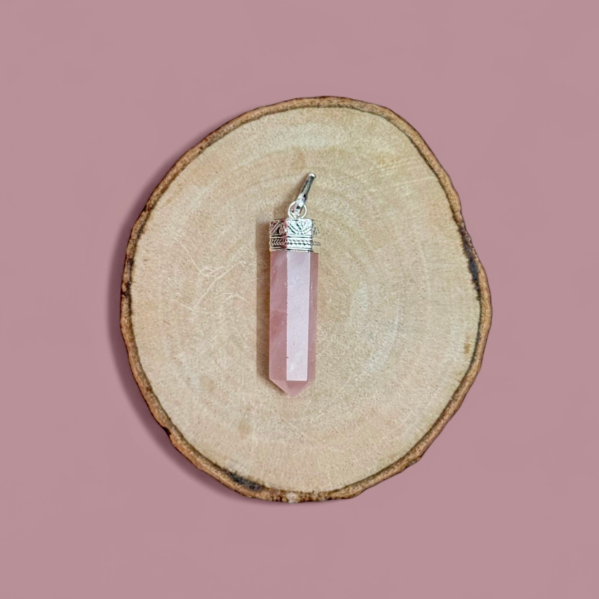 Rose Quartz Pencil Pendant