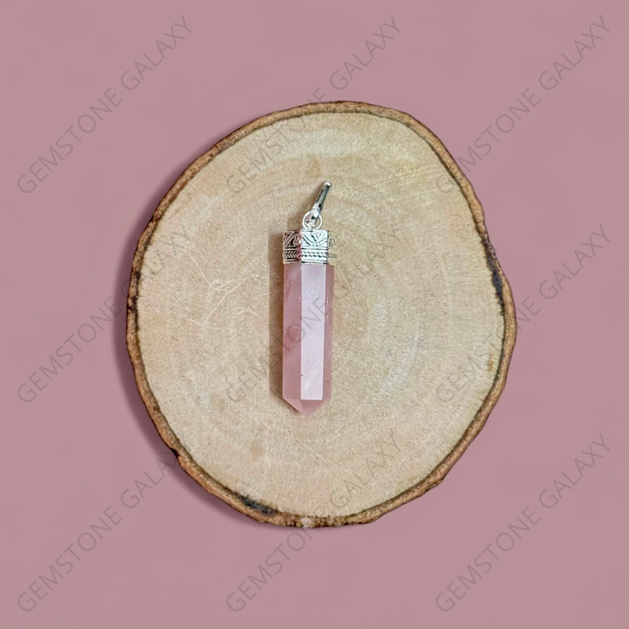 Rose Quartz Pencil Pendant