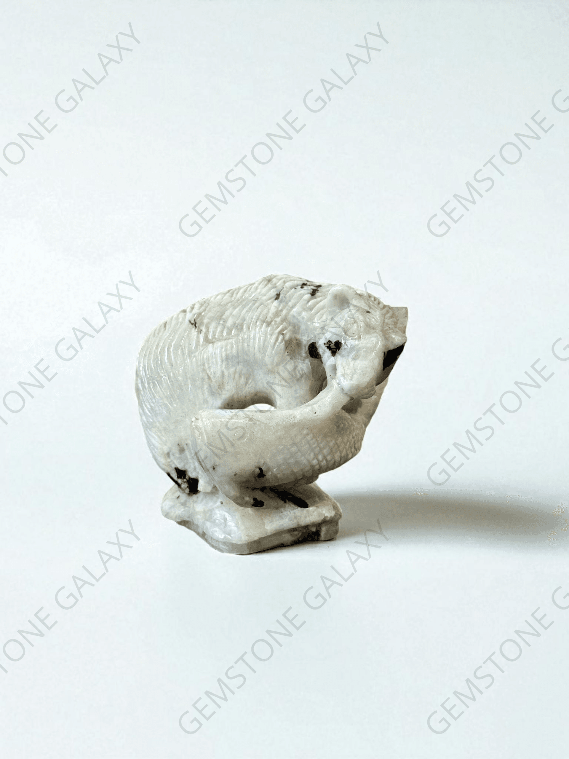 Rainbow Moonstone Polar Bear Figurine