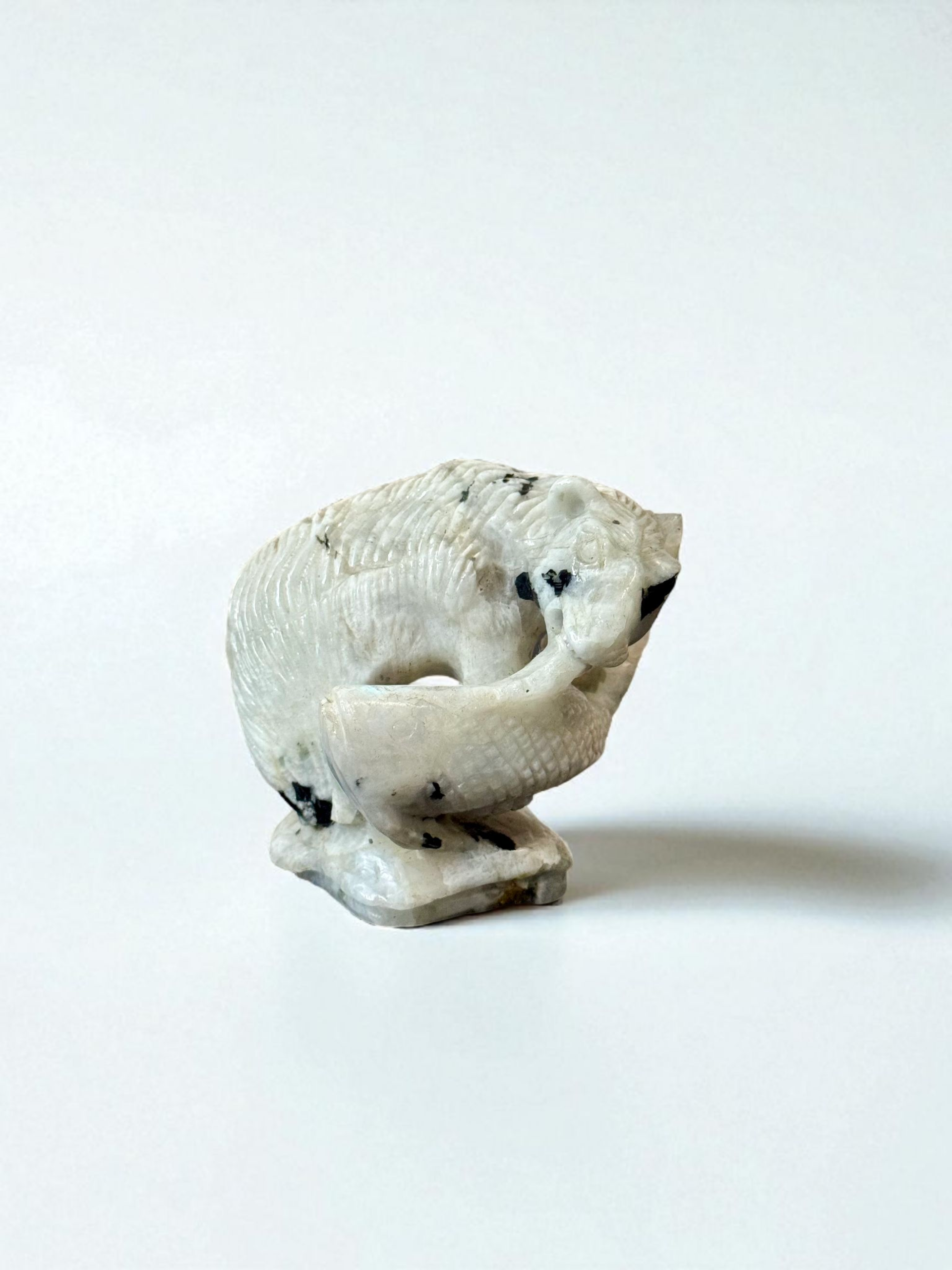 Rainbow Moonstone Polar Bear Figurine