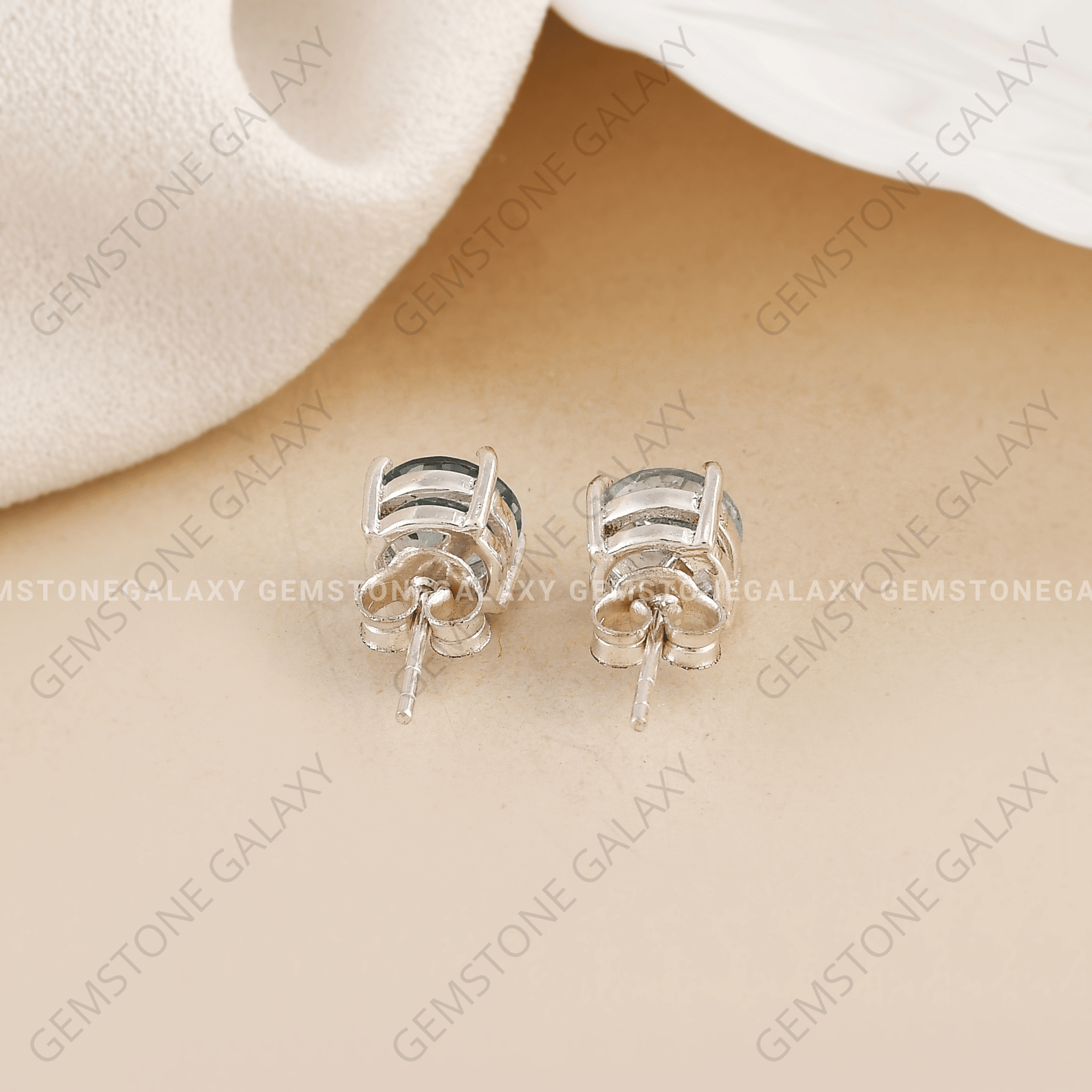 Blue Topaz Stud Earrings