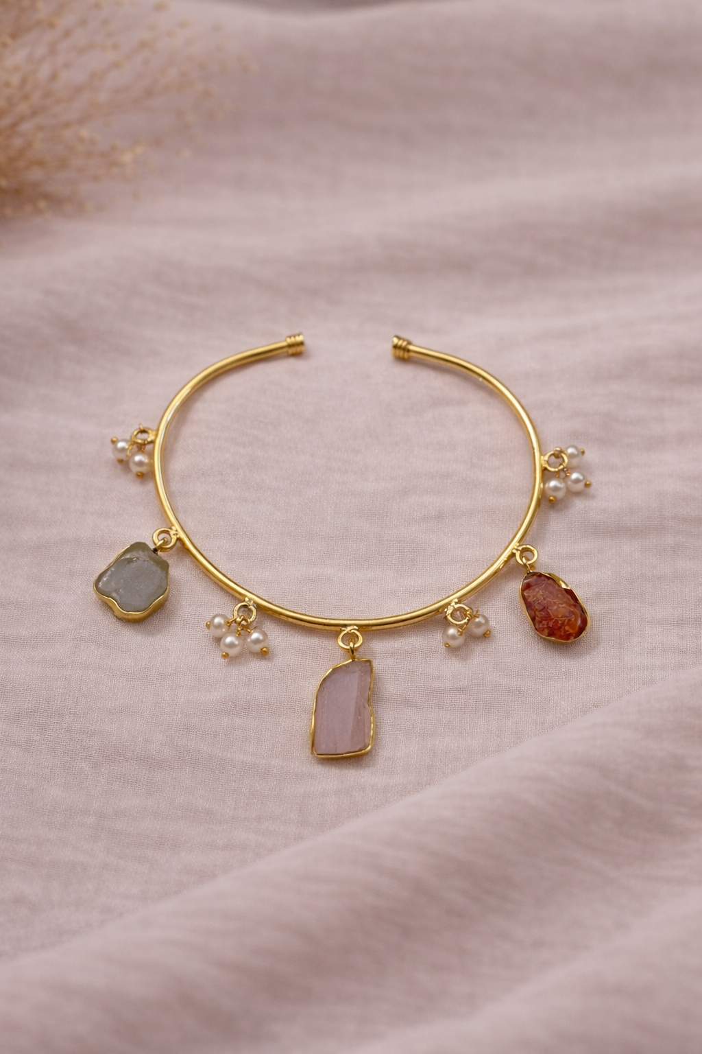 Harmony Aura – Multi Stone Charm Cuff