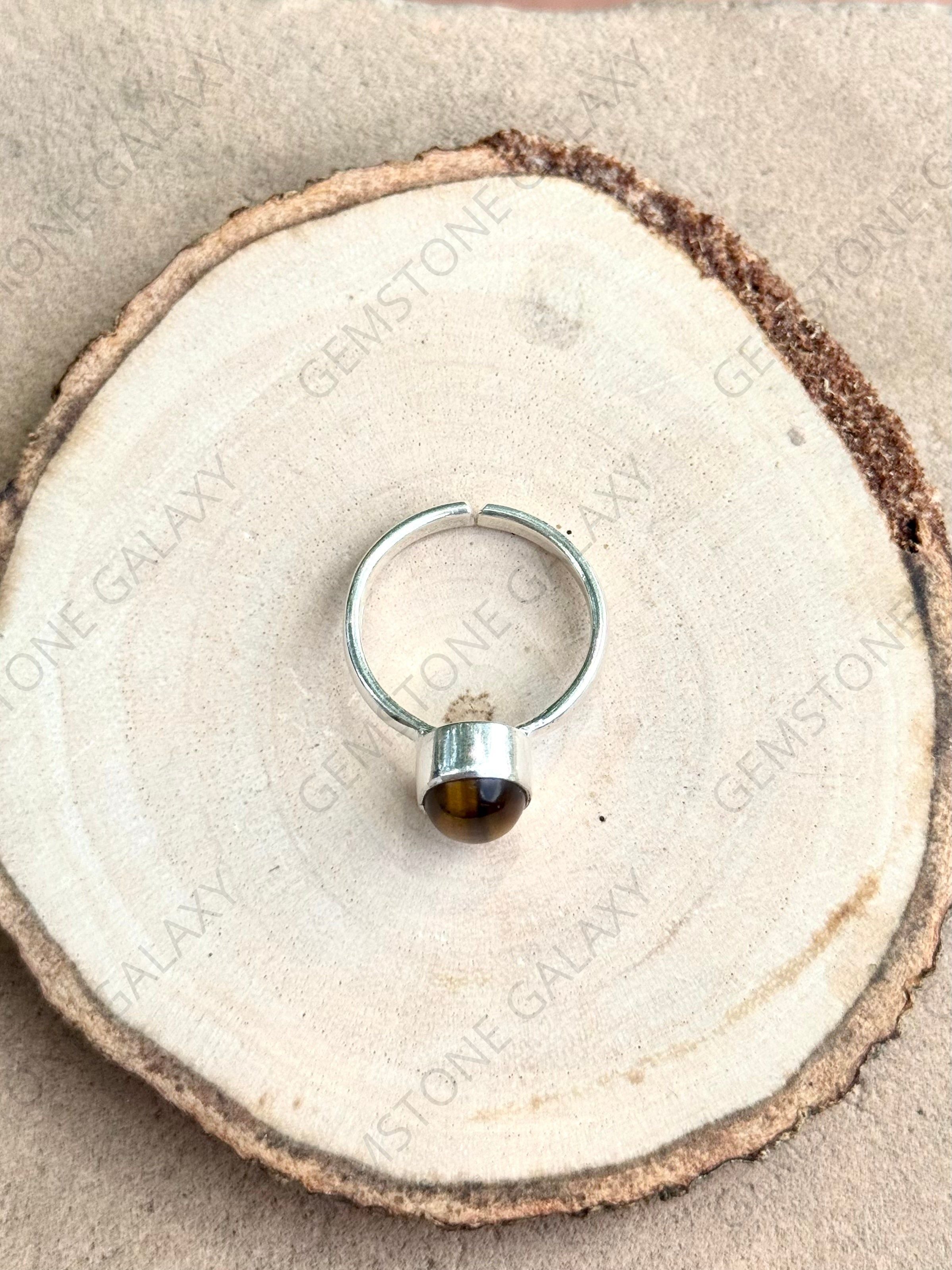 Tiger Eye Adjustable Ring