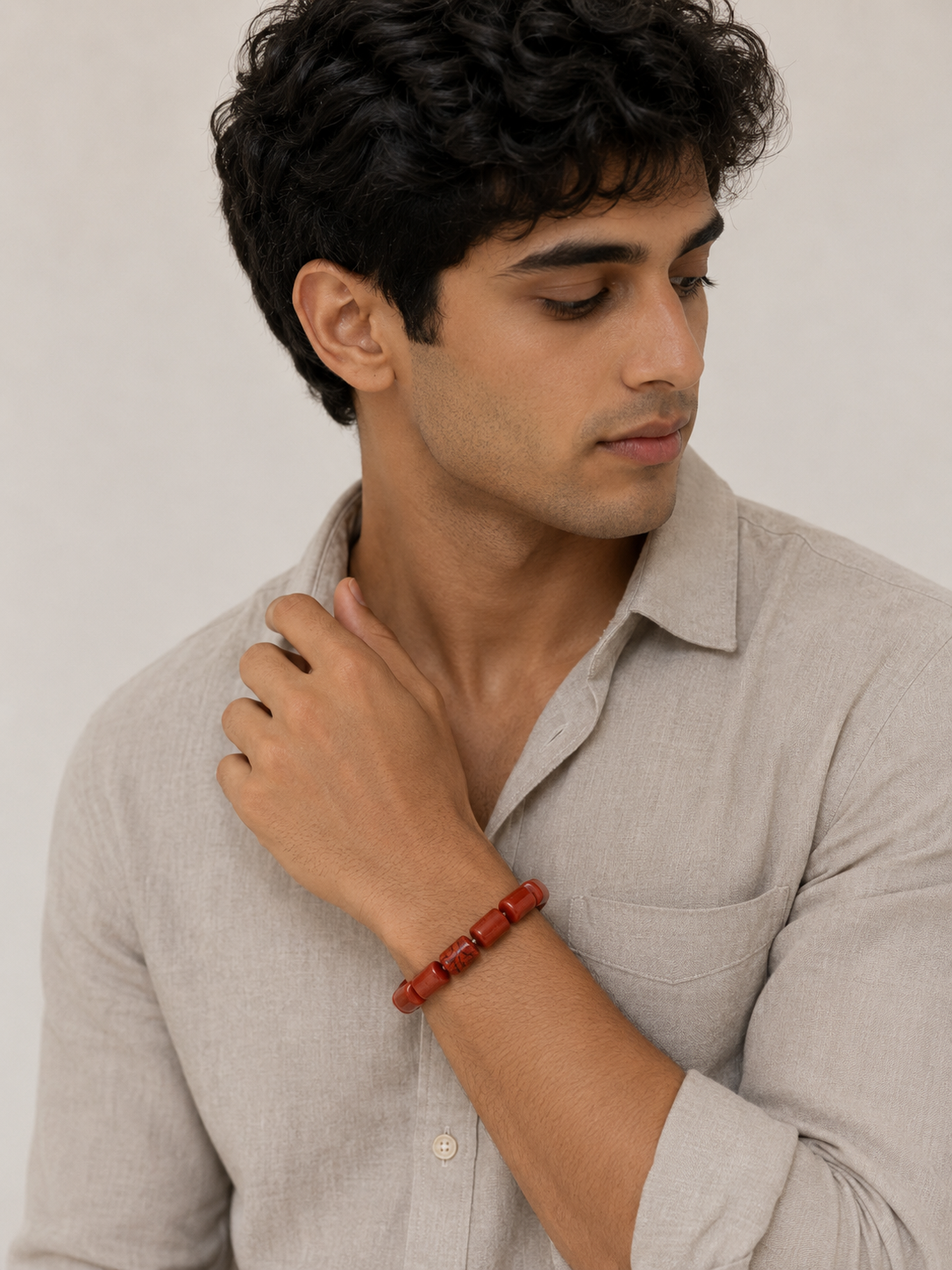 Red Jasper Tube Bracelet