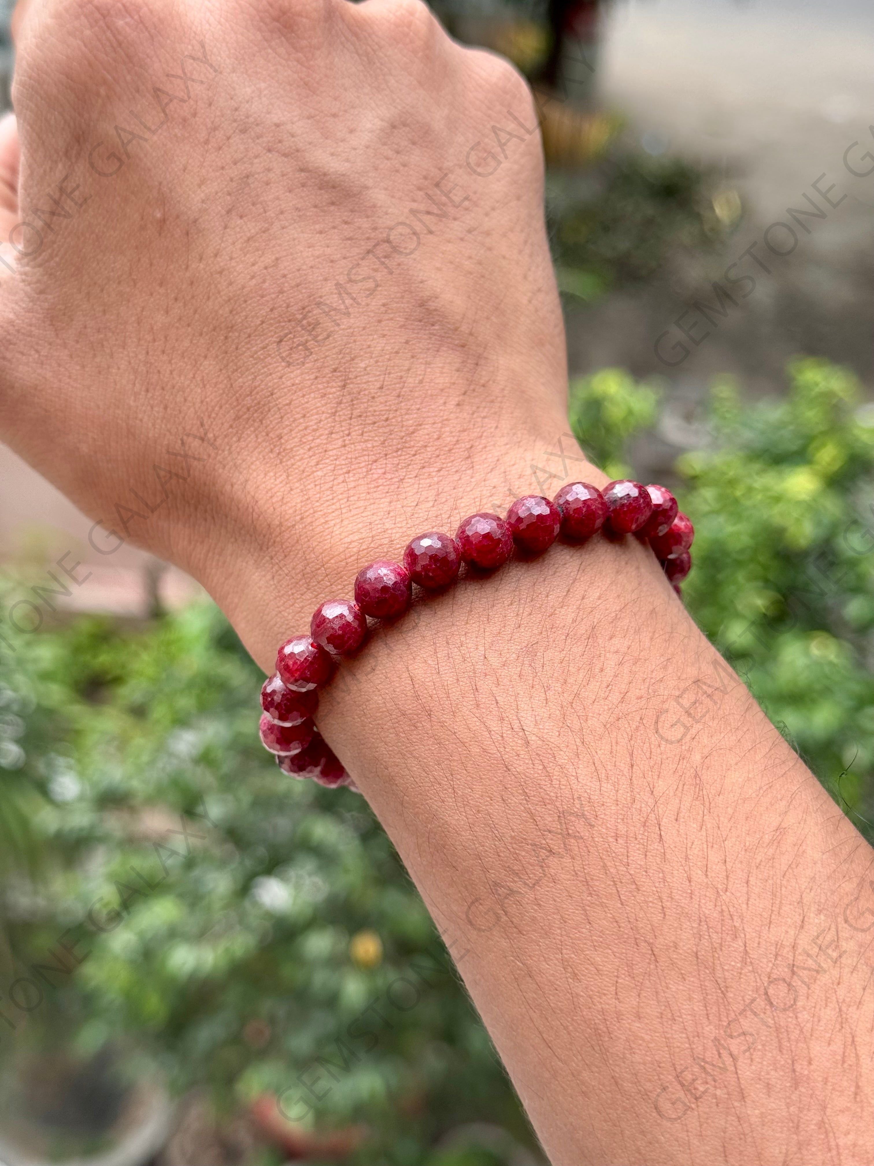 Ruby Diamond Cut Bracelet