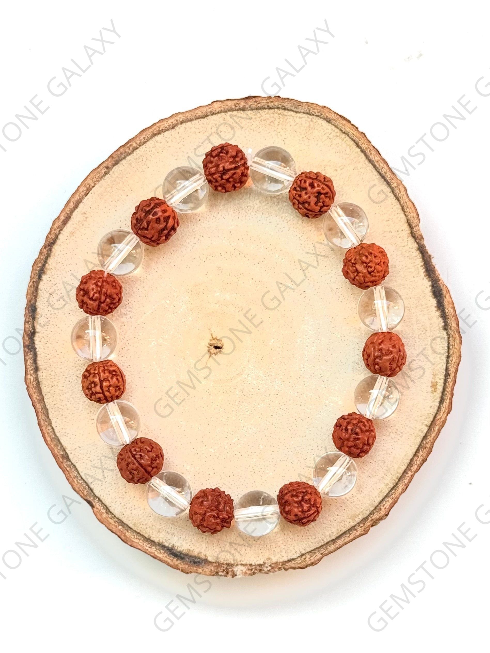 Clear Quartz - Rudraksha Bracelet