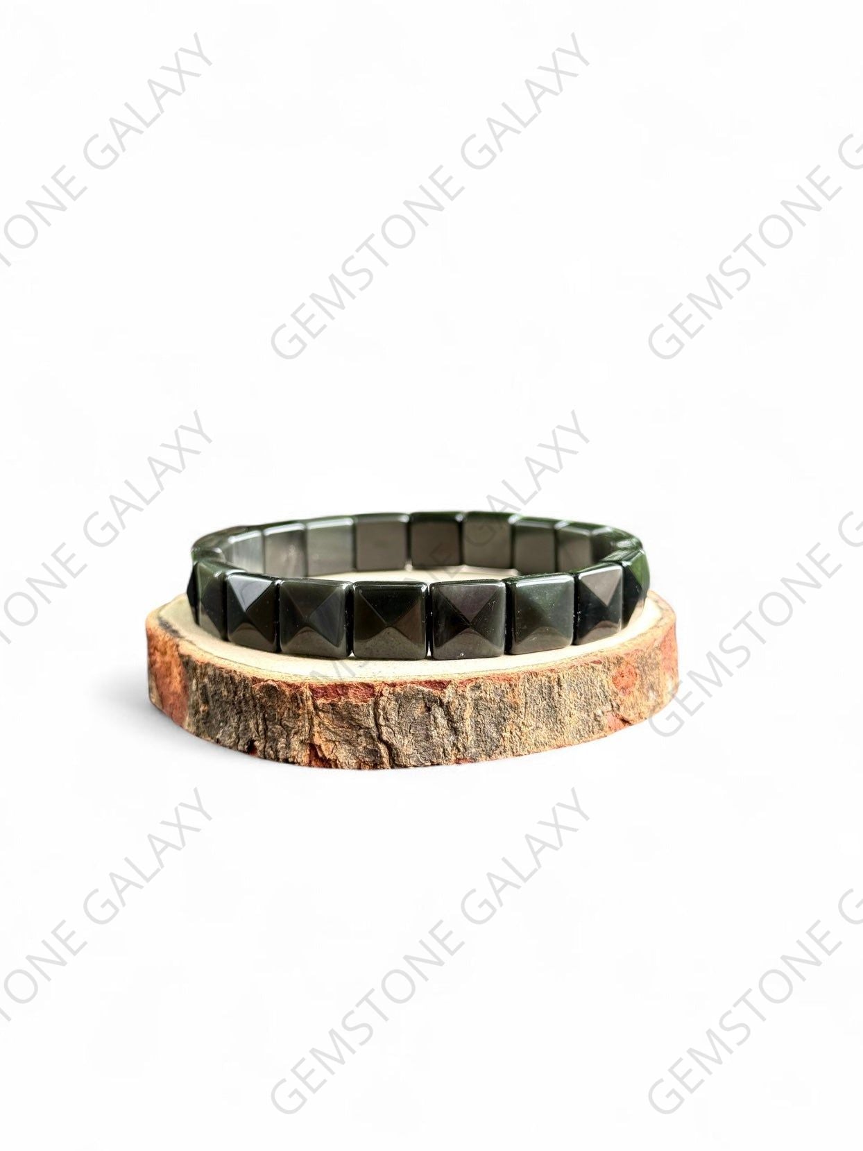 Black Obsidian Square Cut Bracelet