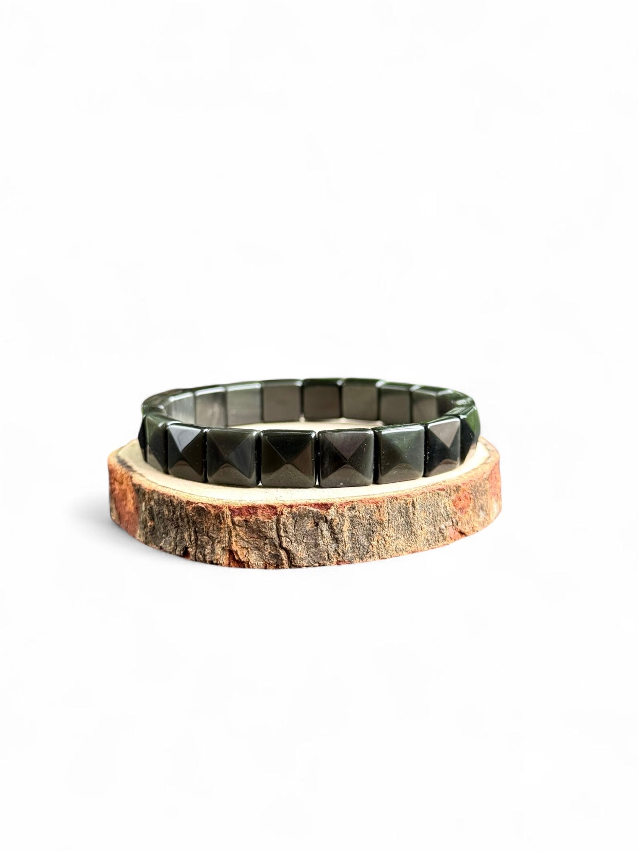 Black Obsidian Square Cut Bracelet